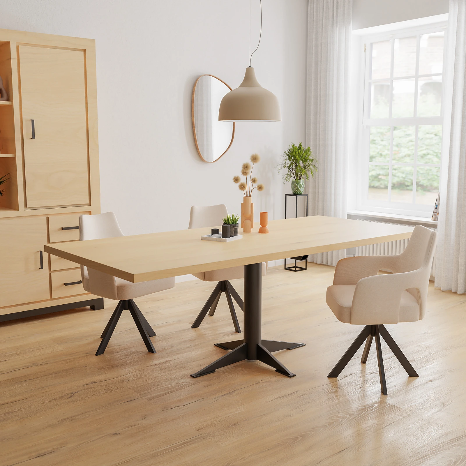 Eettafel Westfield - Rechthoek Eiken Nature White (220x100cm)