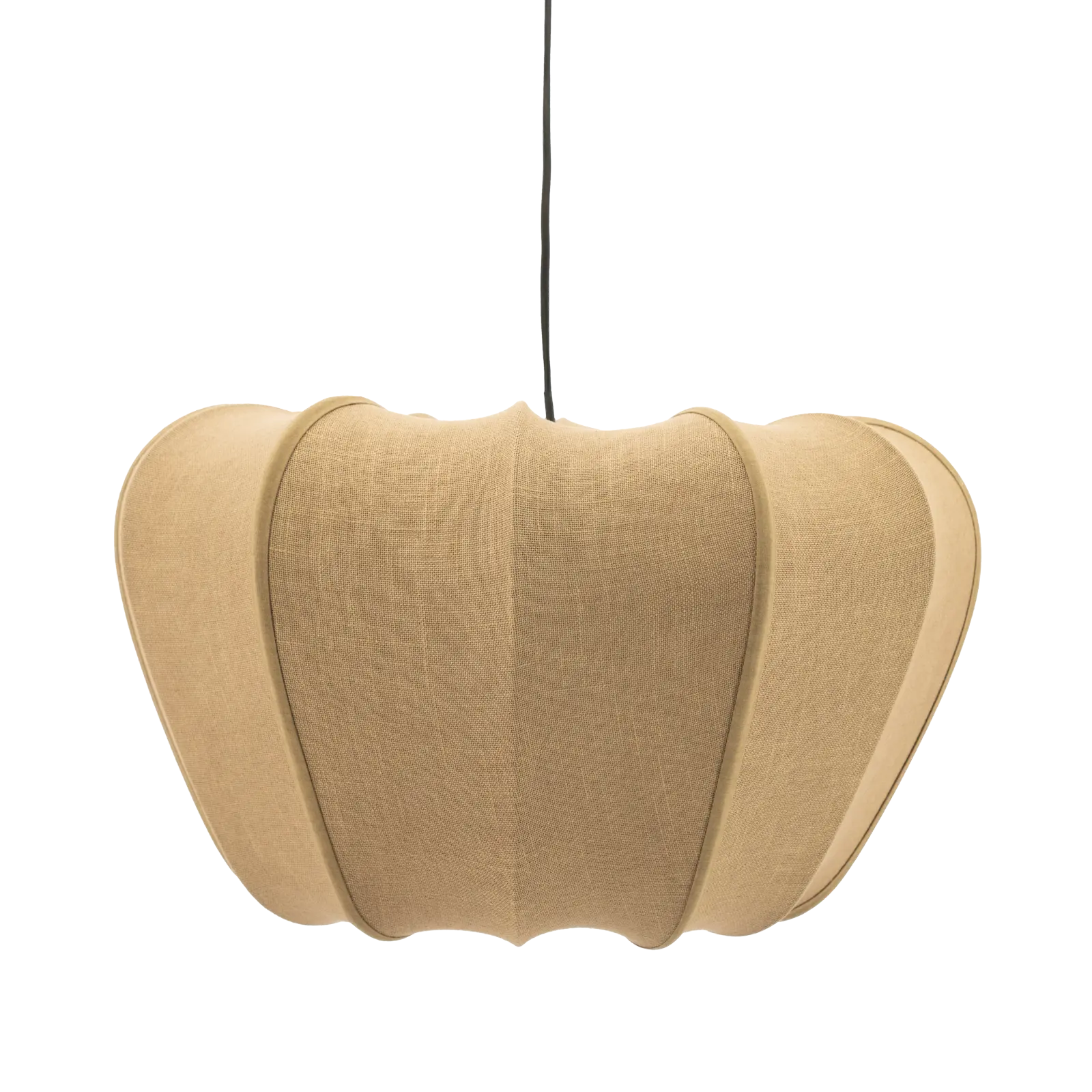 Hanglamp Sora 1 - rond Ø48 cm - stof Linnenlook Groen