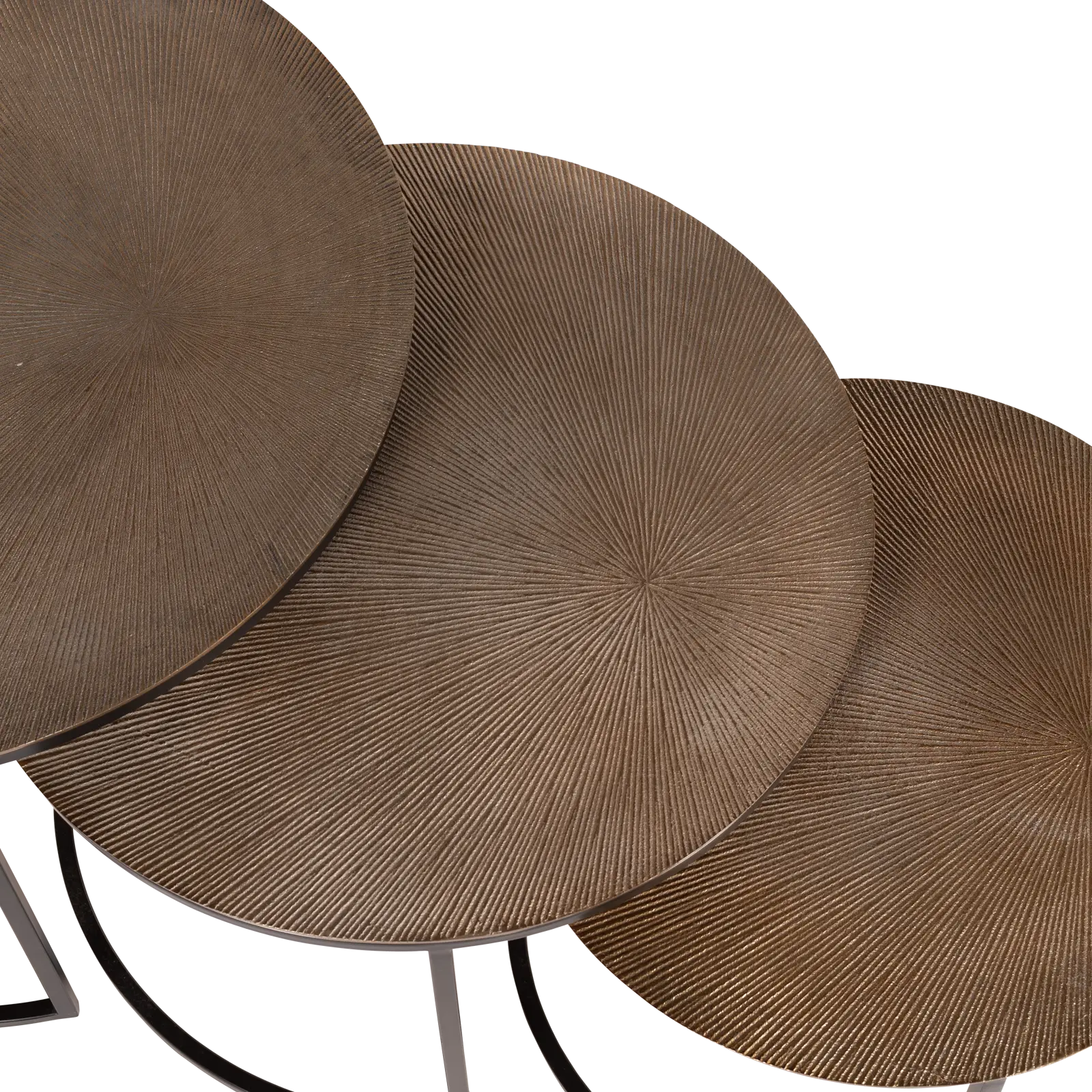 Salontafel Zofia 3 stuks - rond 70/60/50 cm - metaal Vintage Goud