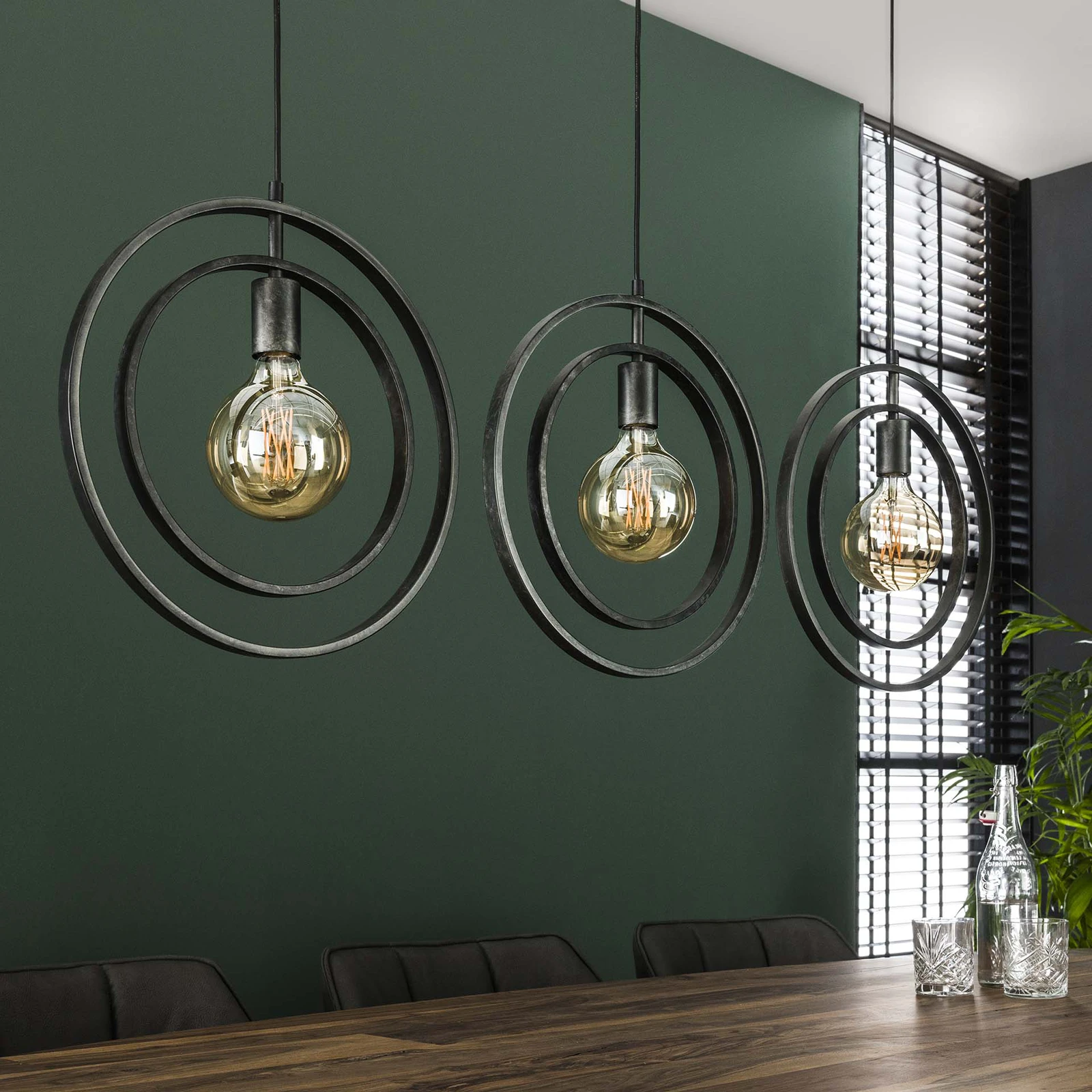 Hanglamp Turn Around (3 lichts) - Charcoal