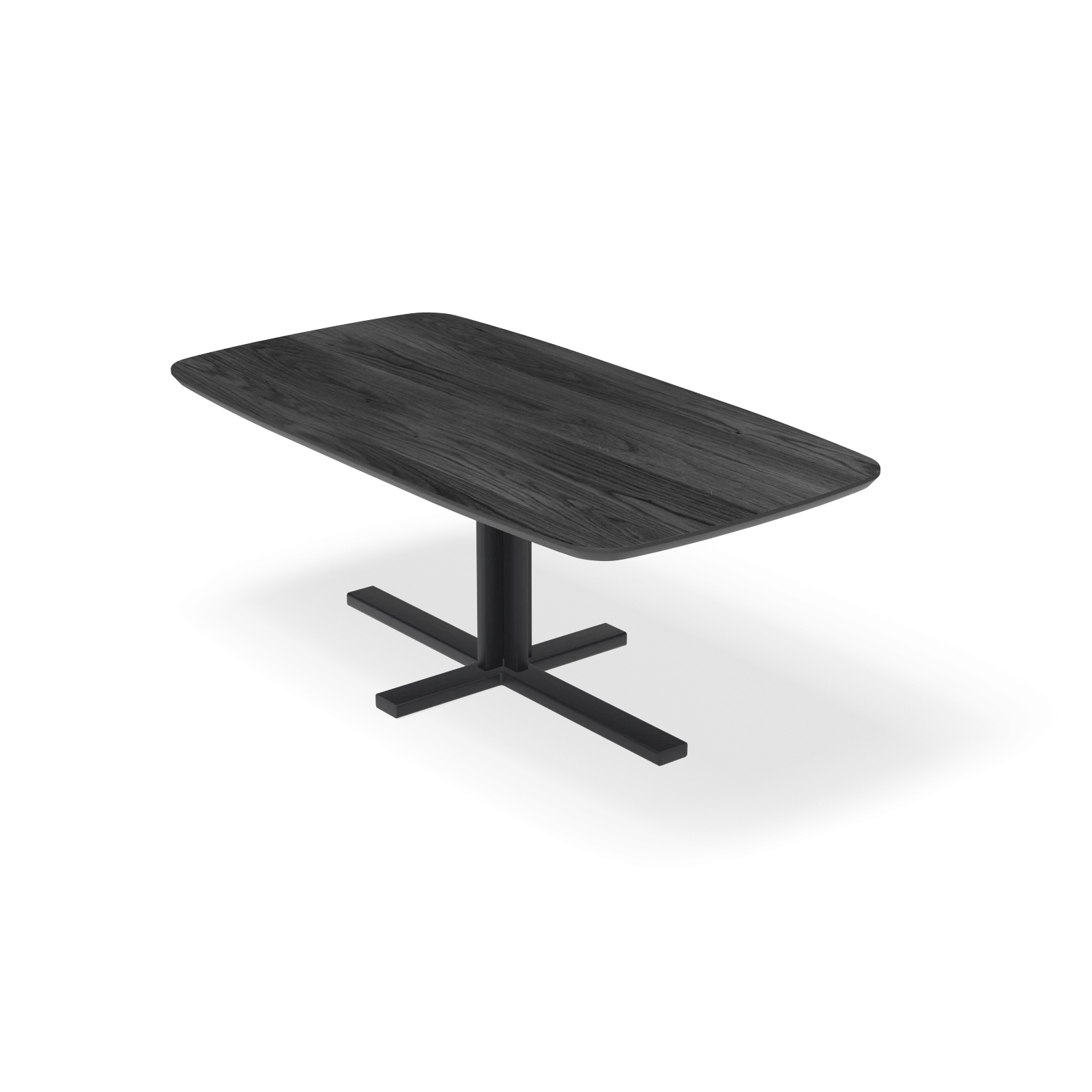 Eettafel Kolos - Deens Ovaal HPL Houtlook zwart (200x105cm)