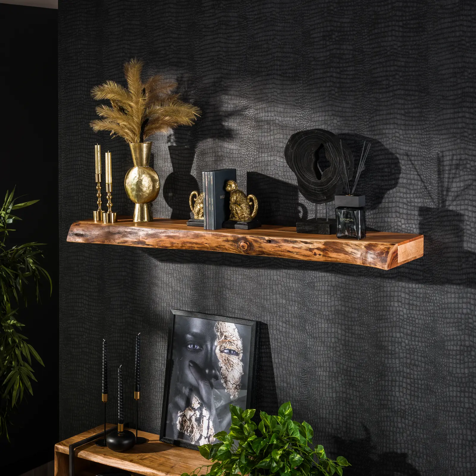 Wandplank Tree - 150 cm - Massief Acaciahout