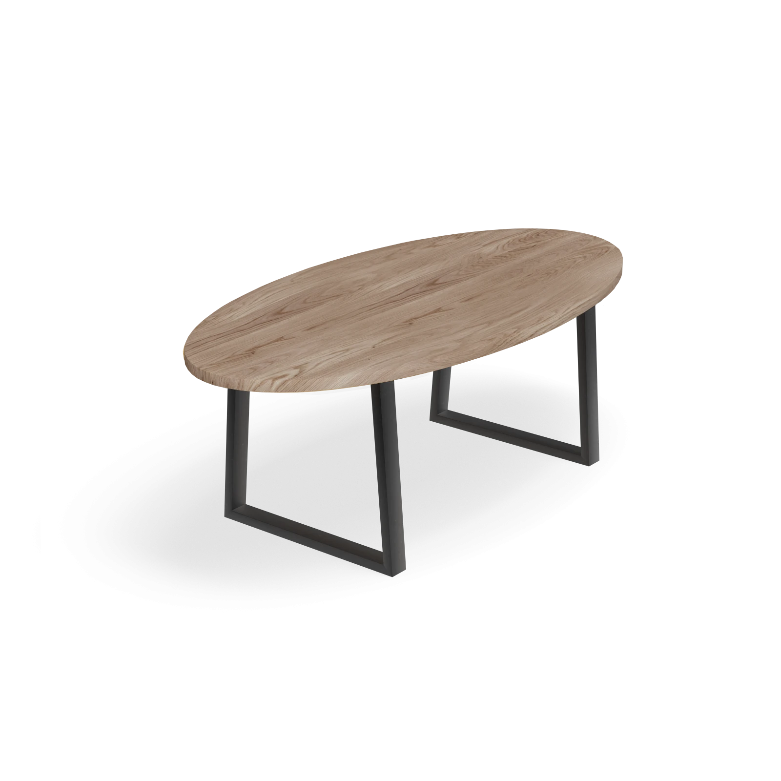 Eettafel U Poot(8x4cm) - Ovaal Eiken Kiezel (220x110cm)