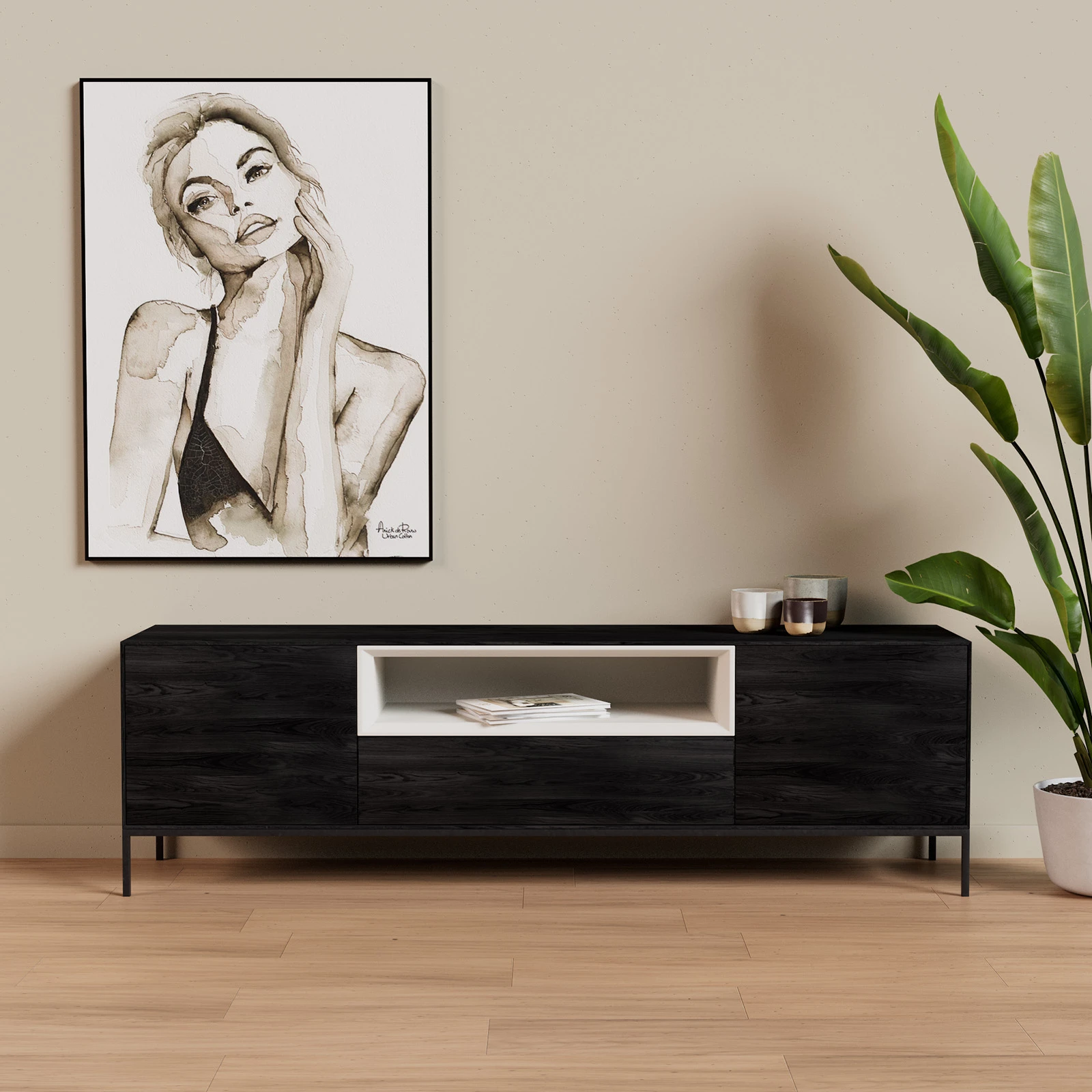 TV Meubel Black Sky 180cm Poot