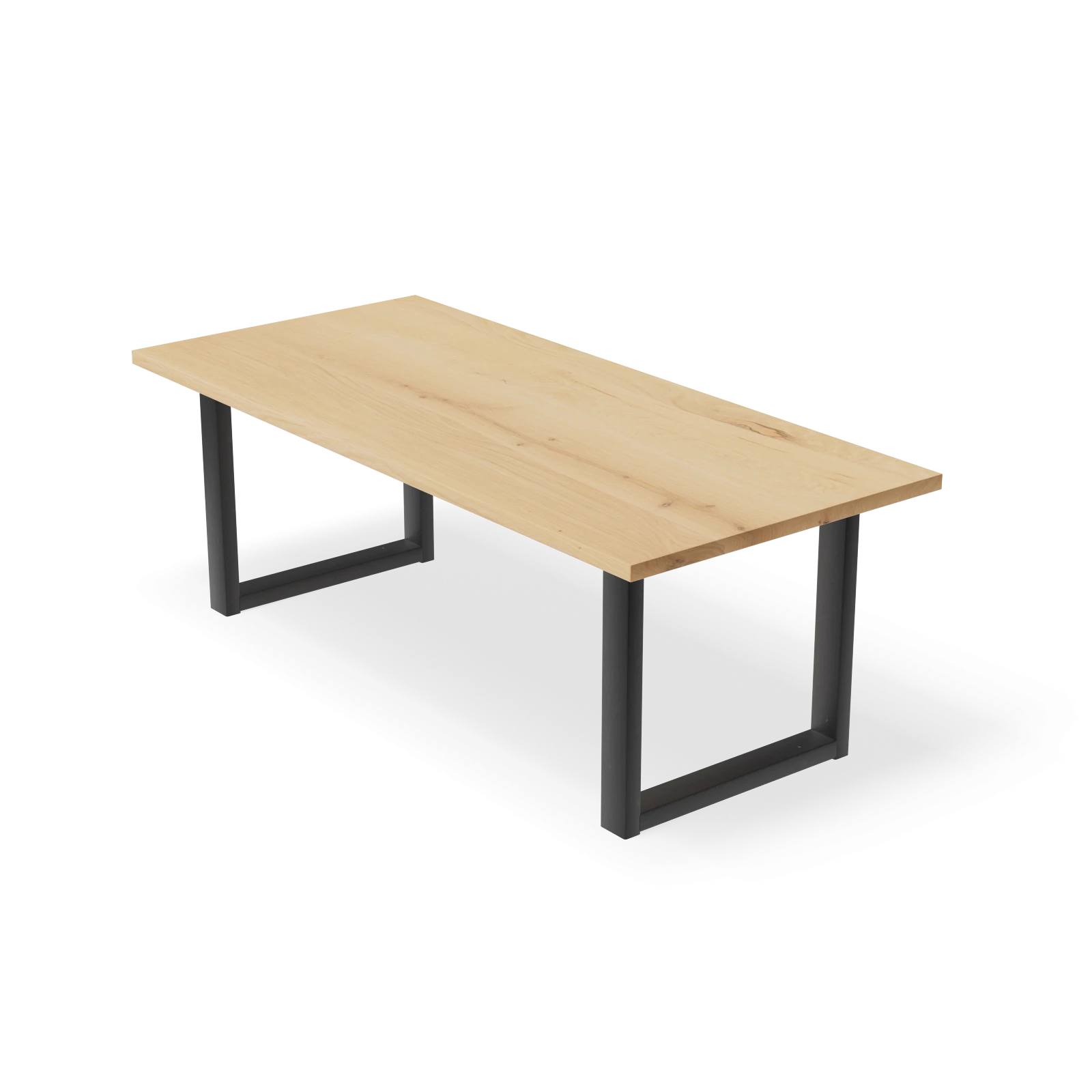 Eettafel U Poot (10x5cm) - Rechthoek Eiken Nature White (220x100cm)