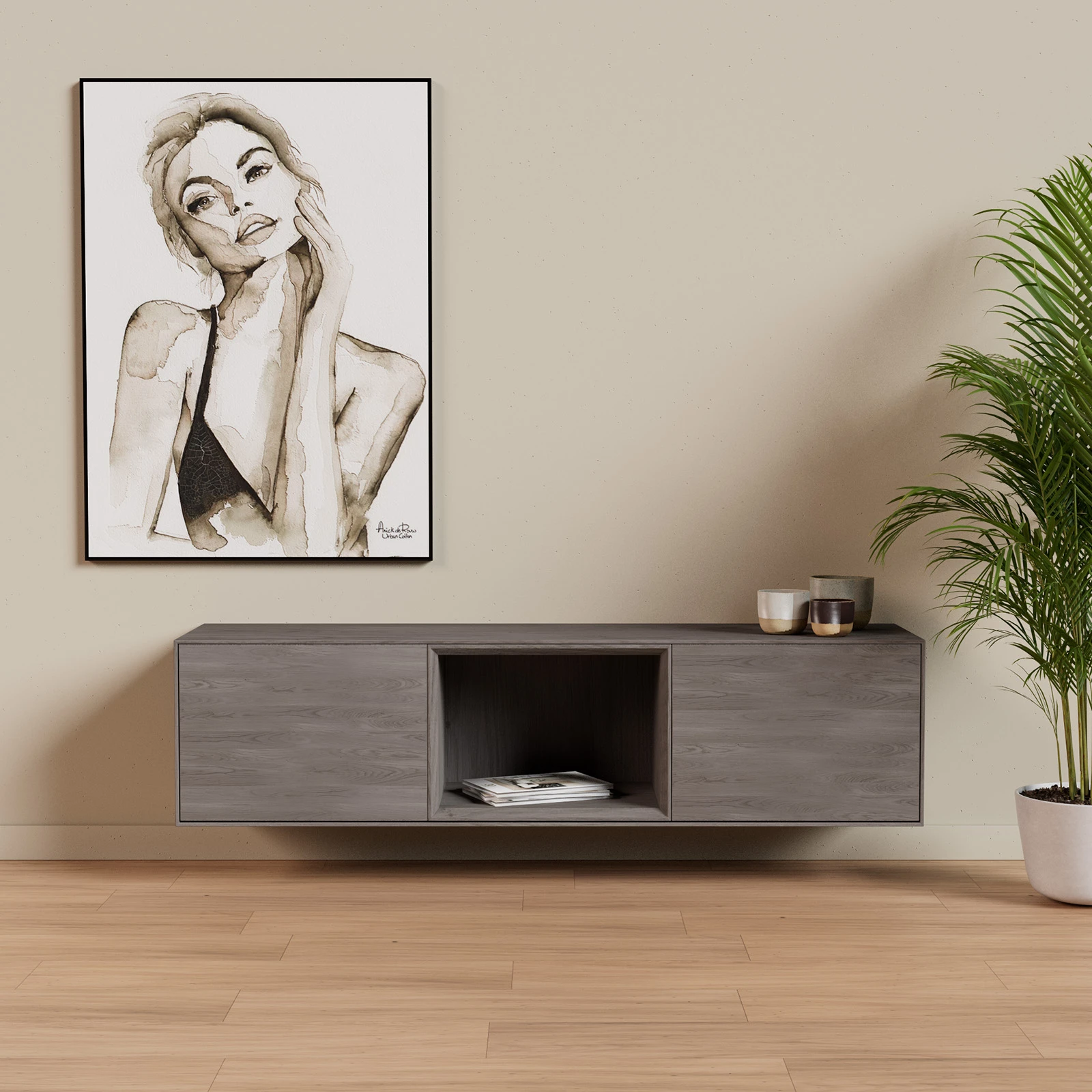 TV Meubel Mice Grey 160cm Zwevend