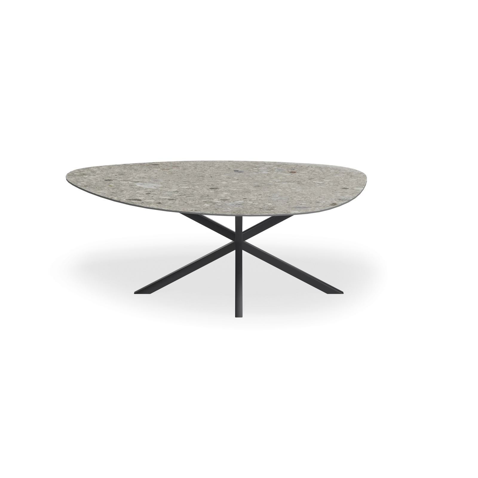 Eettafel North - Kiezel Keramiek Stone Look Ceppo di Grey Natur Satin (200x120cm)
