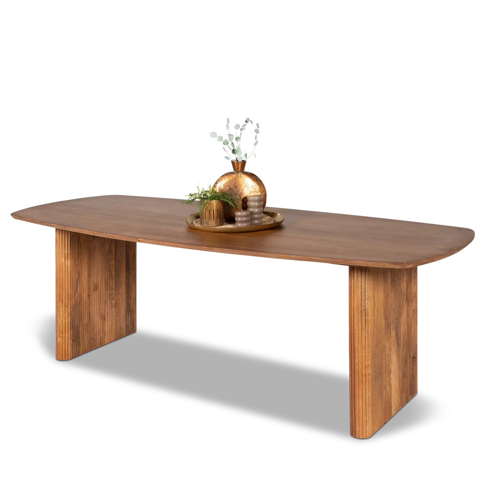 Eettafel Amare - deens ovaal 240x100 cm - Mangohout Lichtbruin