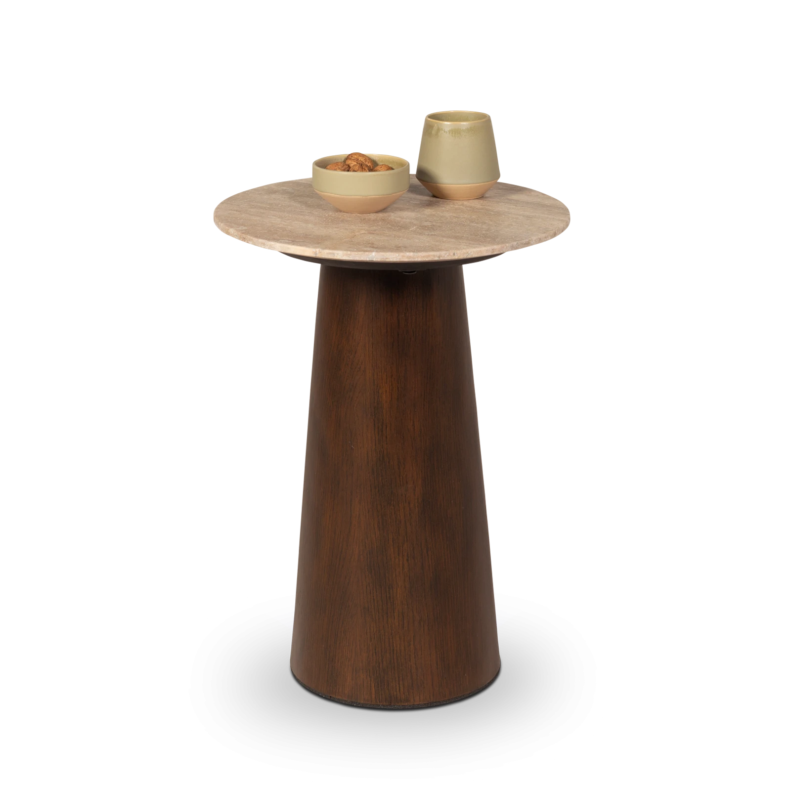 Bijzettafel (rond 40cm - hoog 55cm) Pierre - Travertin