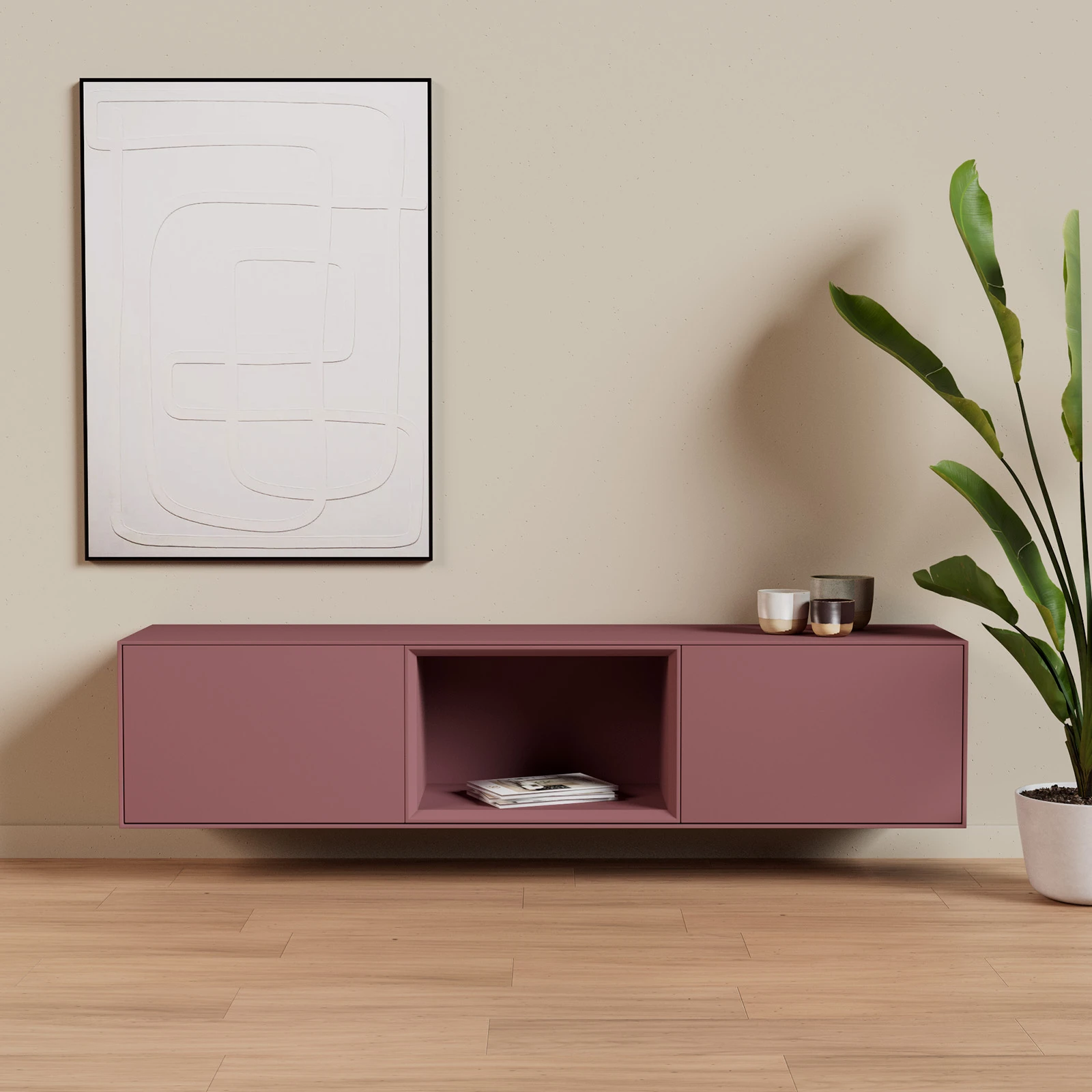 TV Meubel Hermosa Pink 180cm Zwevend