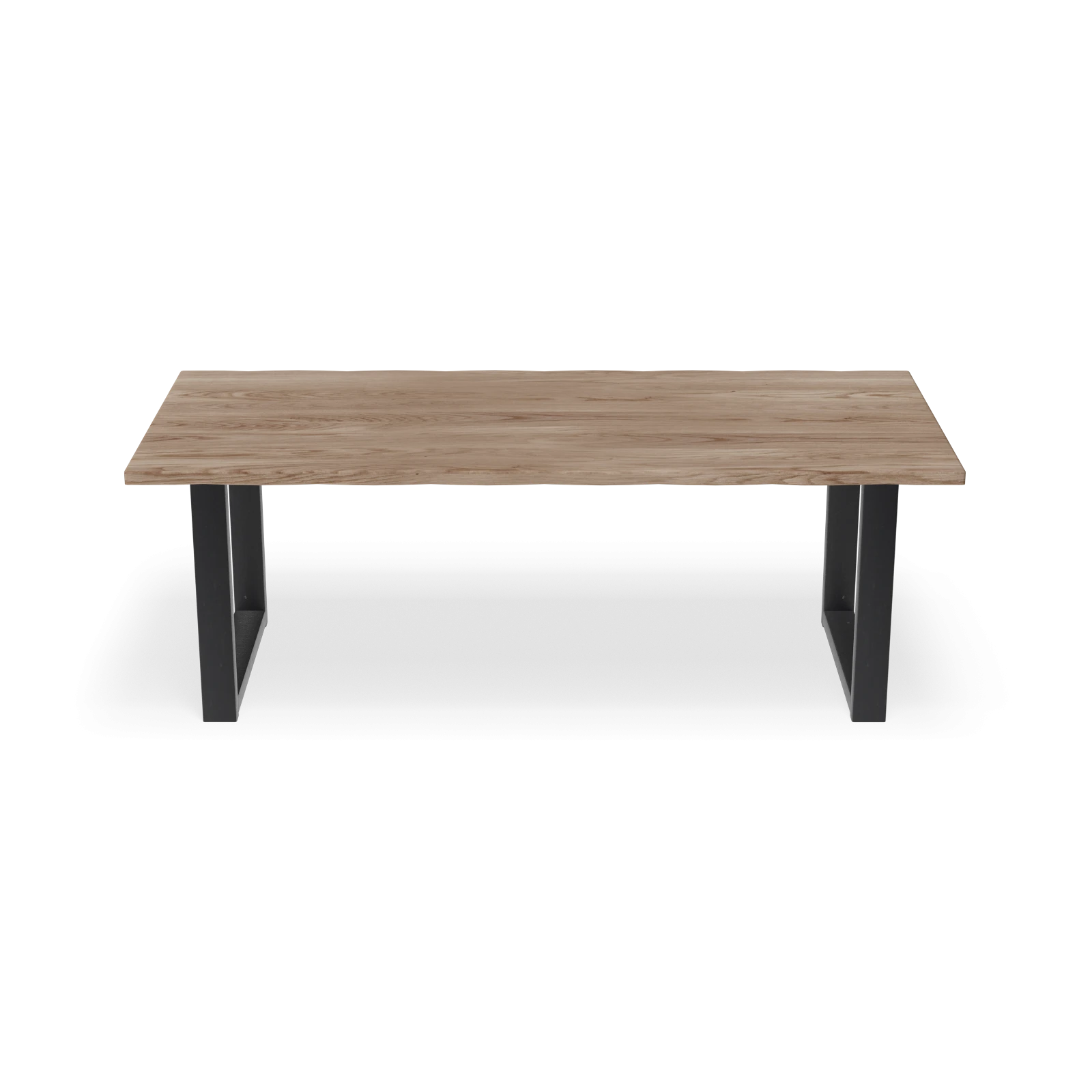 Eettafel U poot - Rechthoekig Boomstam Eiken Kiezel (220x100cm)