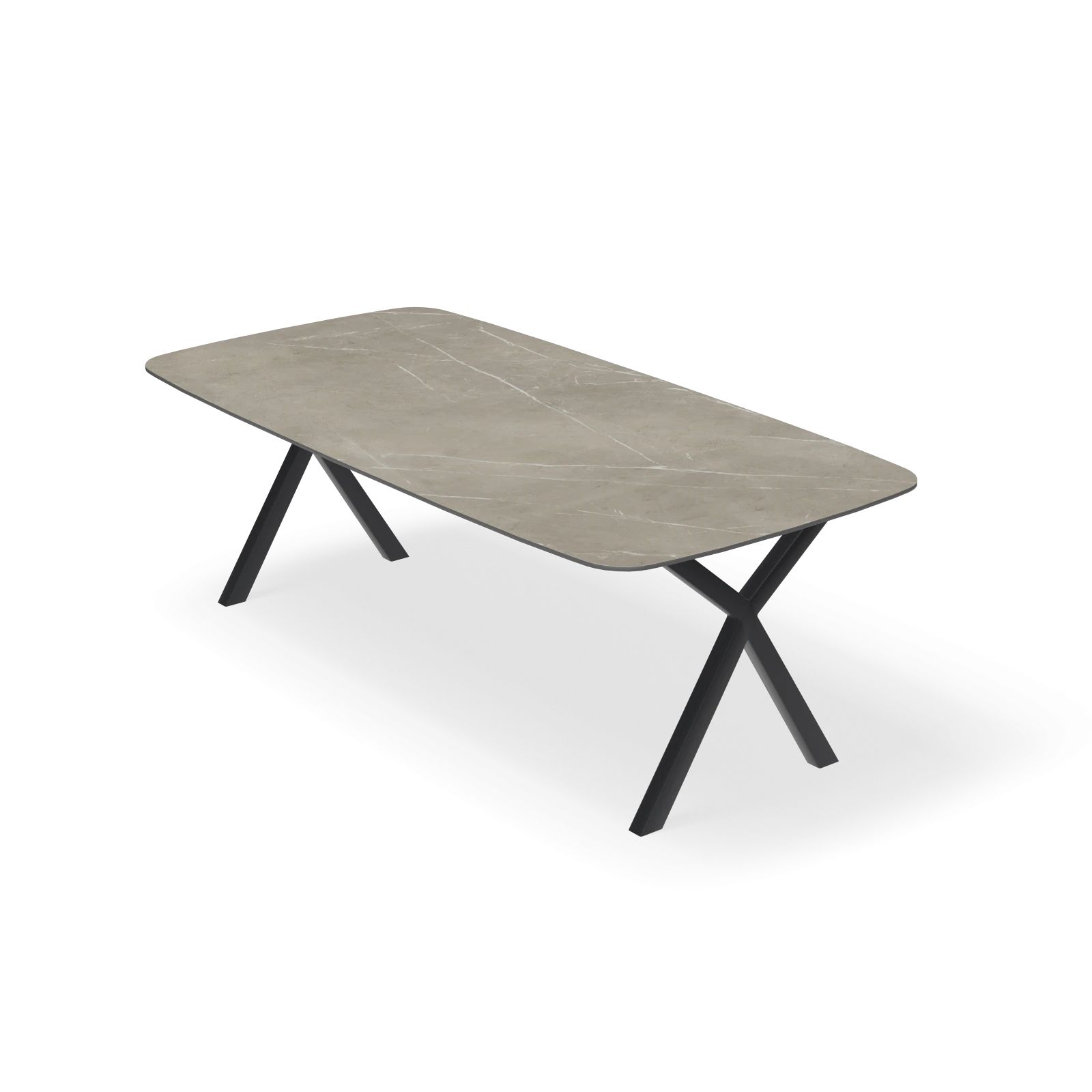 Eettafel X poot - Deens Ovaal Keramiek Tafu Satin (220x110cm)