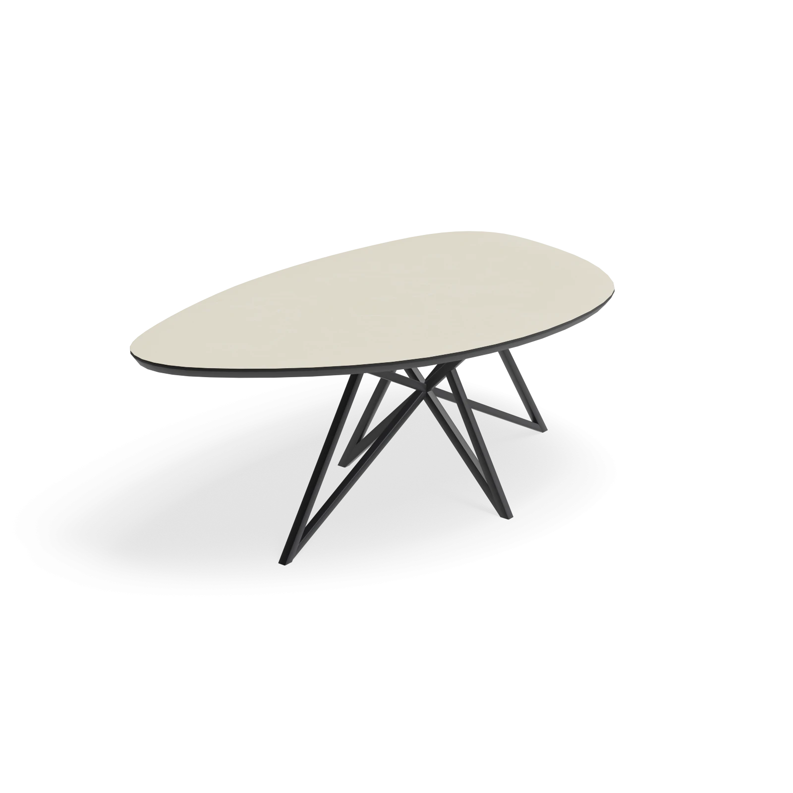 Eettafel Crosse - Kiezel HPL Stone Beige (200x120cm)