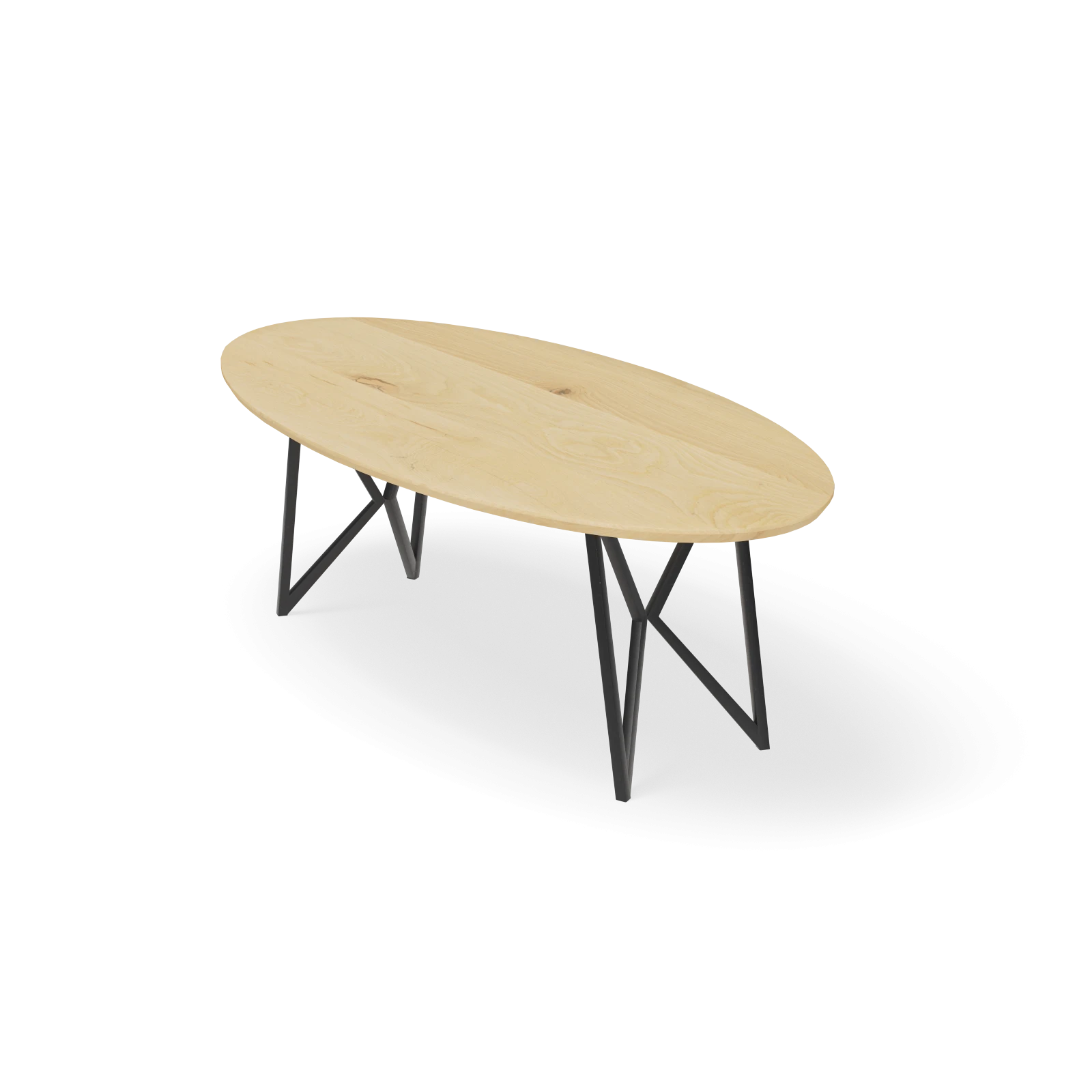 Eettafel Crosse Los - Ovaal Eiken Nature white (220x110cm)