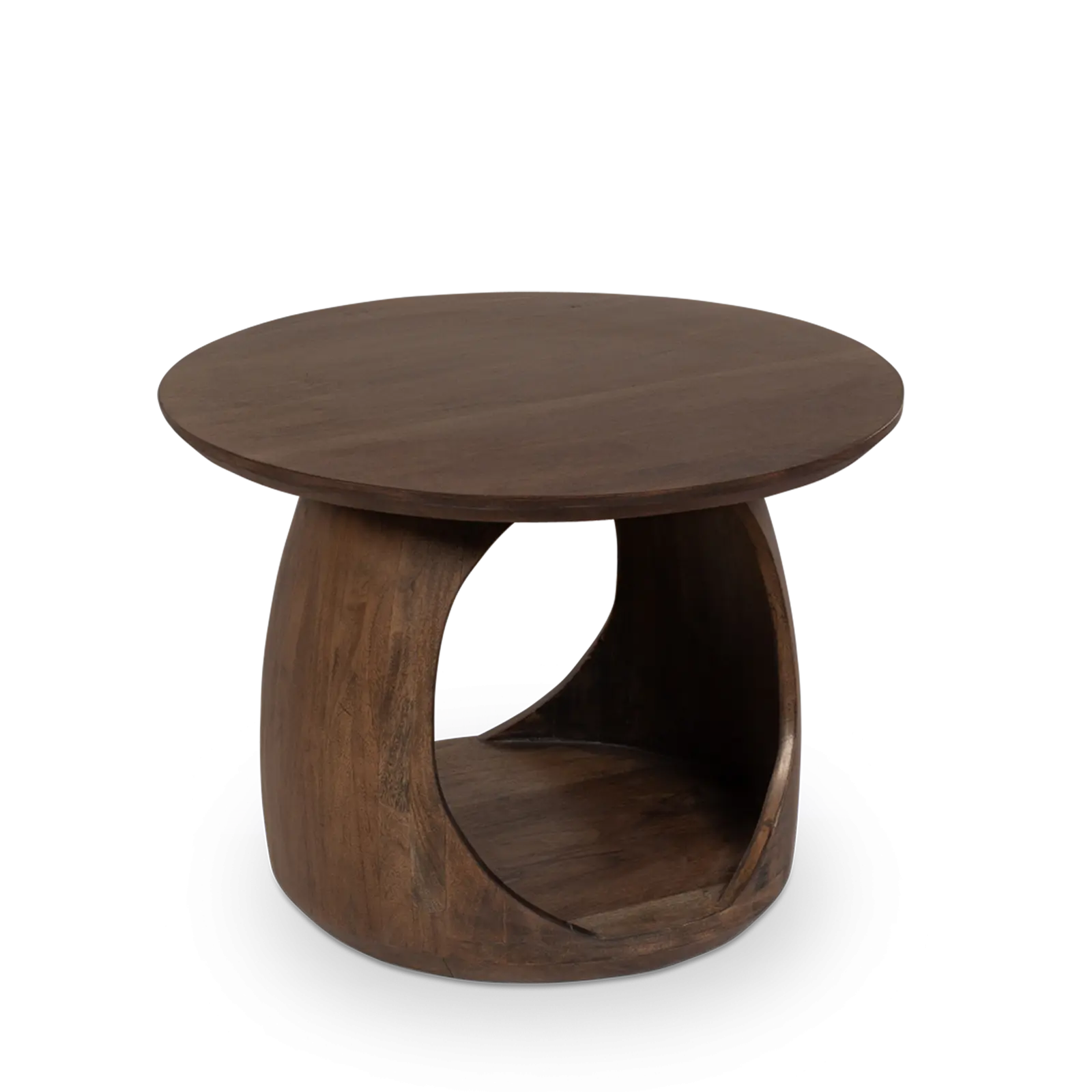 Salontafel Flow Solid - rond Ø60 cm - Acacia Glaze Bruin