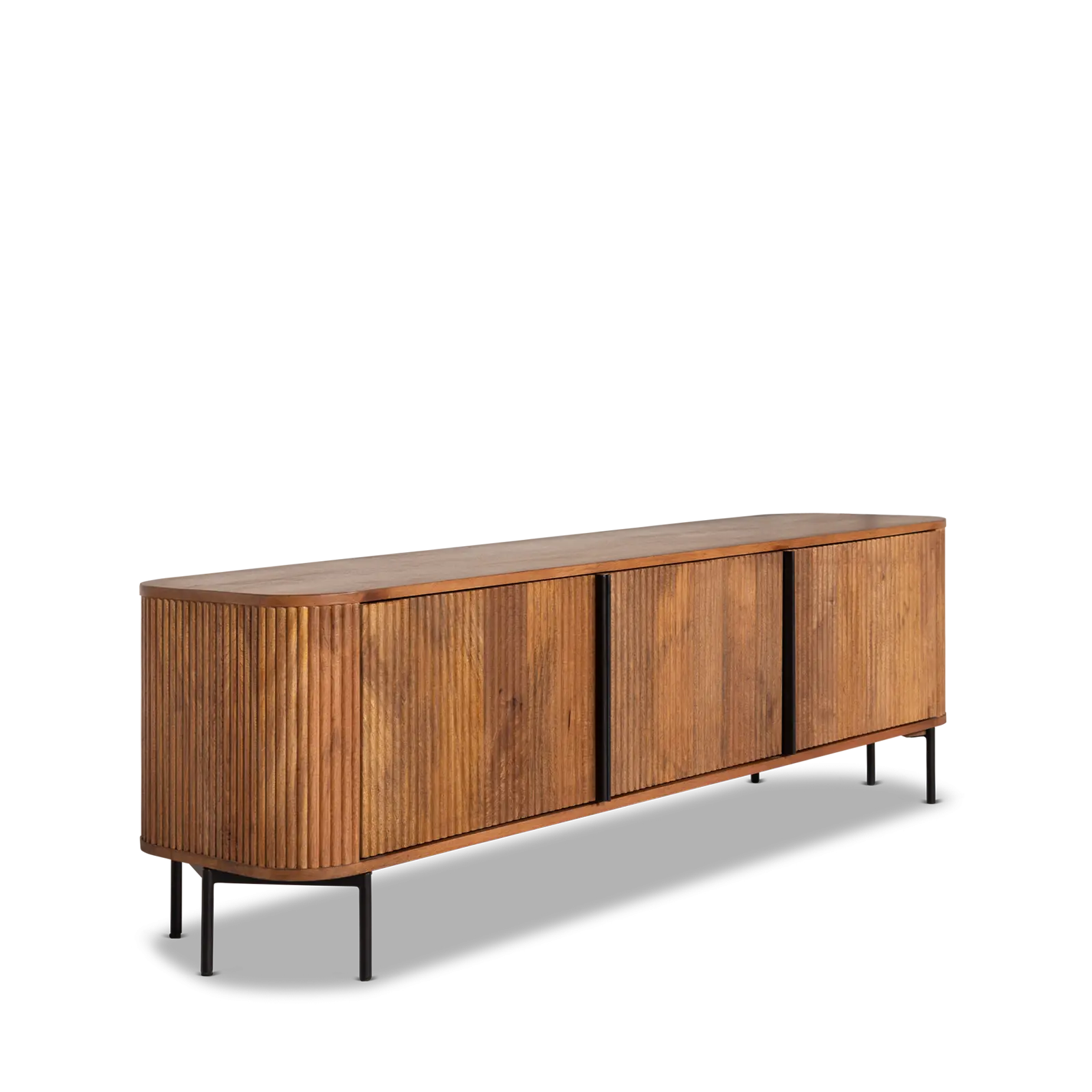 TV meubel Amare - 154 cm - Mangohout Lichtbruin - 3 deuren