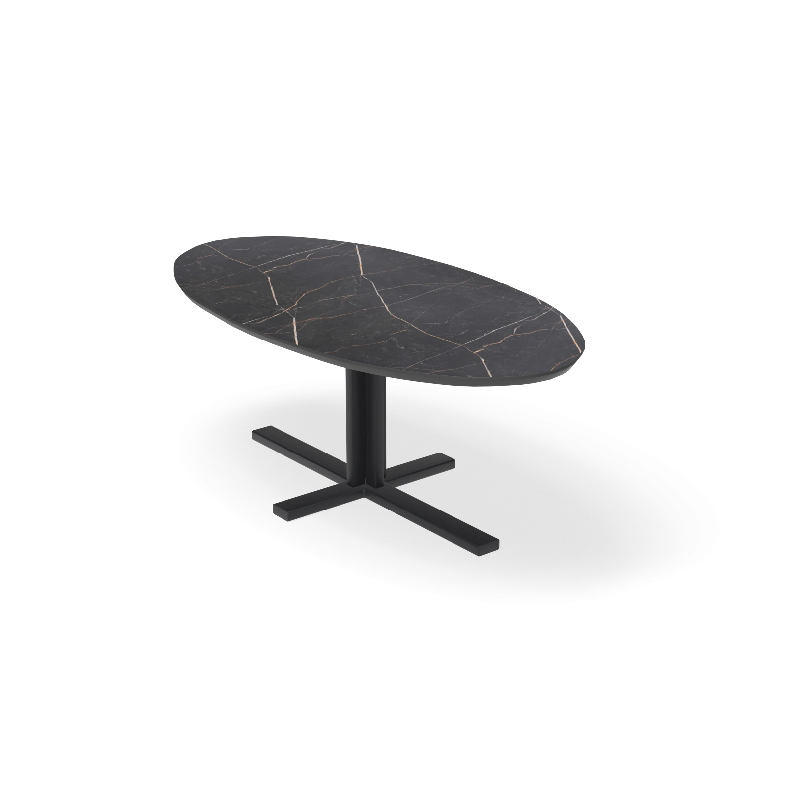 Eettafel Kolos - Ovaal HPL Marmerlook (200x105cm)