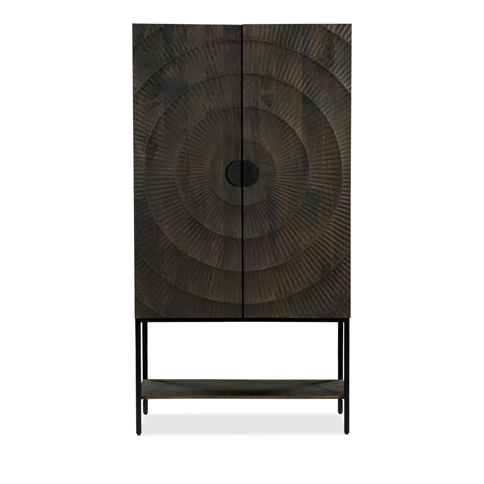 Opbergkast Curling - 100 cm - Mangohout Cacao Bruin - 2 deuren