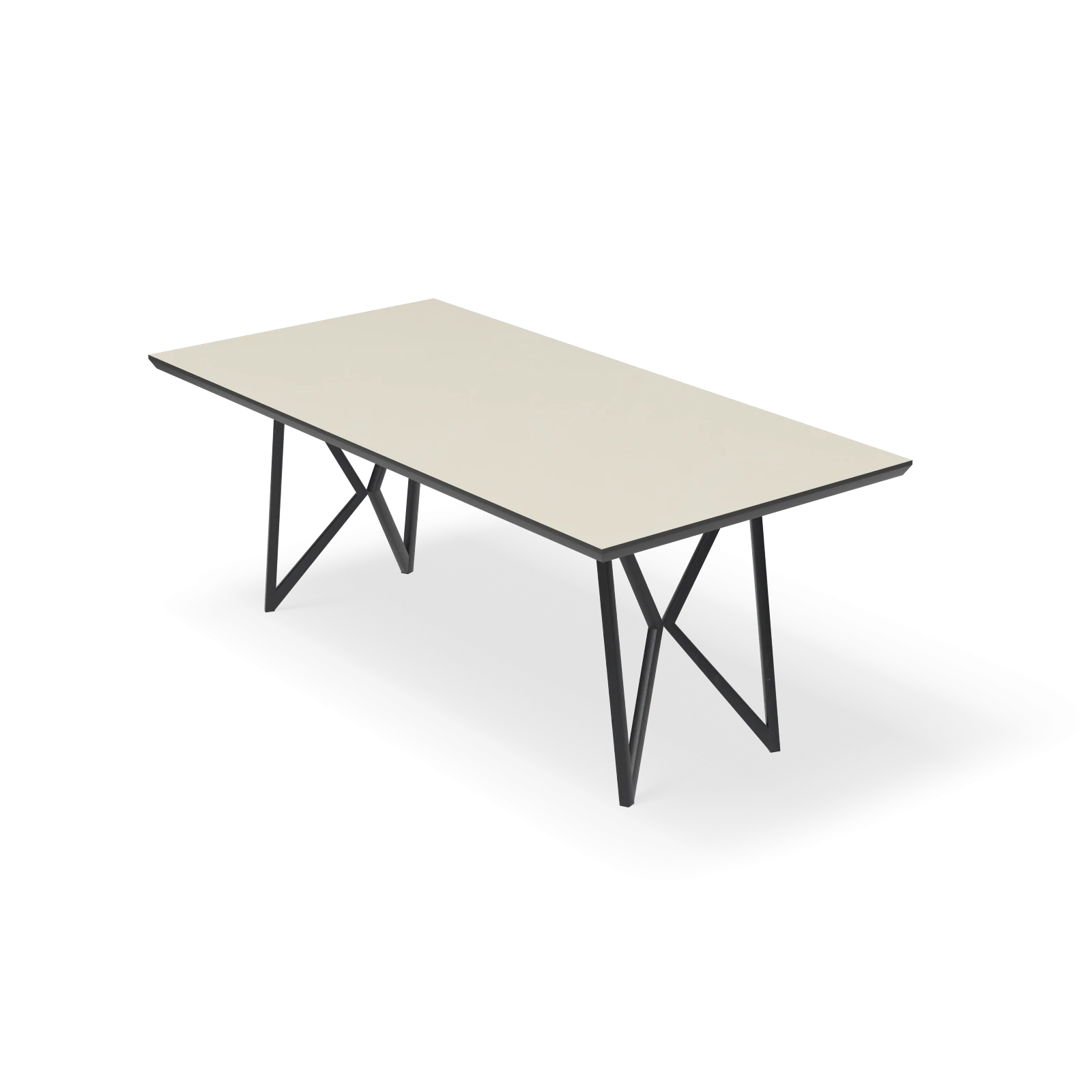 Eettafel Crosse (los) - Rechthoek HPL Stone Beige (200x100cm)