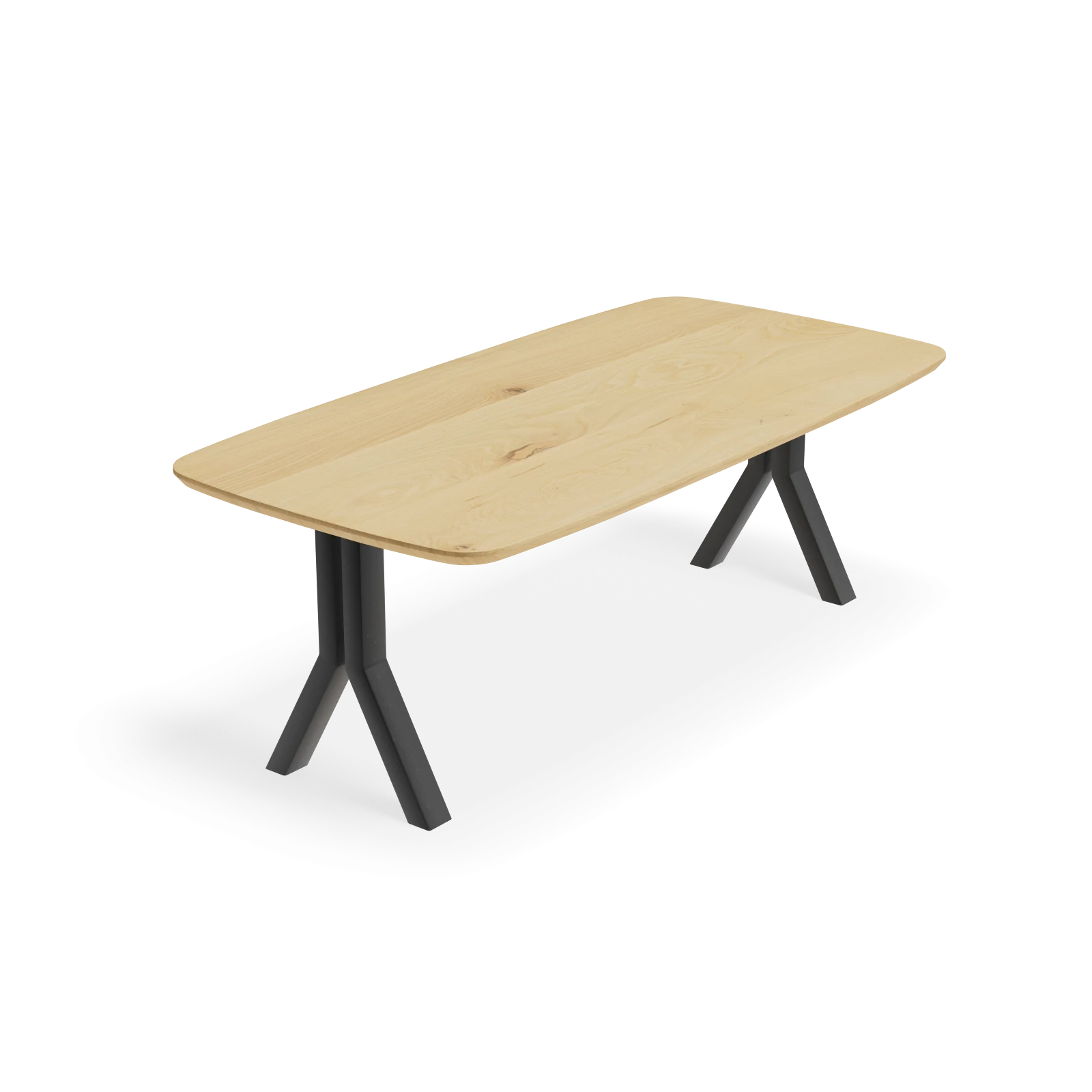 Eettafel Y Poot(8x8cm) - Deens Ovaal Eiken Nature White (220x110cm)