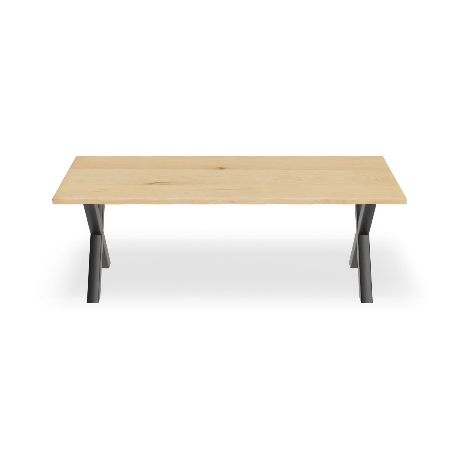 Eettafel X poot (8x8 cm) - Rechthoekig Boomstam Eiken Nature White (220x100cm)