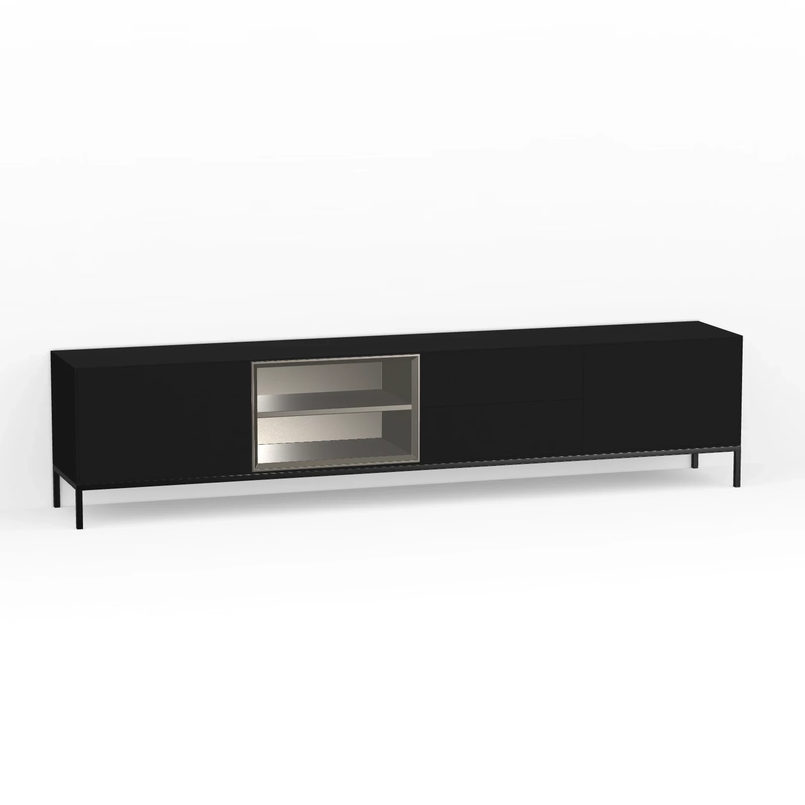 TV Meubel Black 240cm Poot