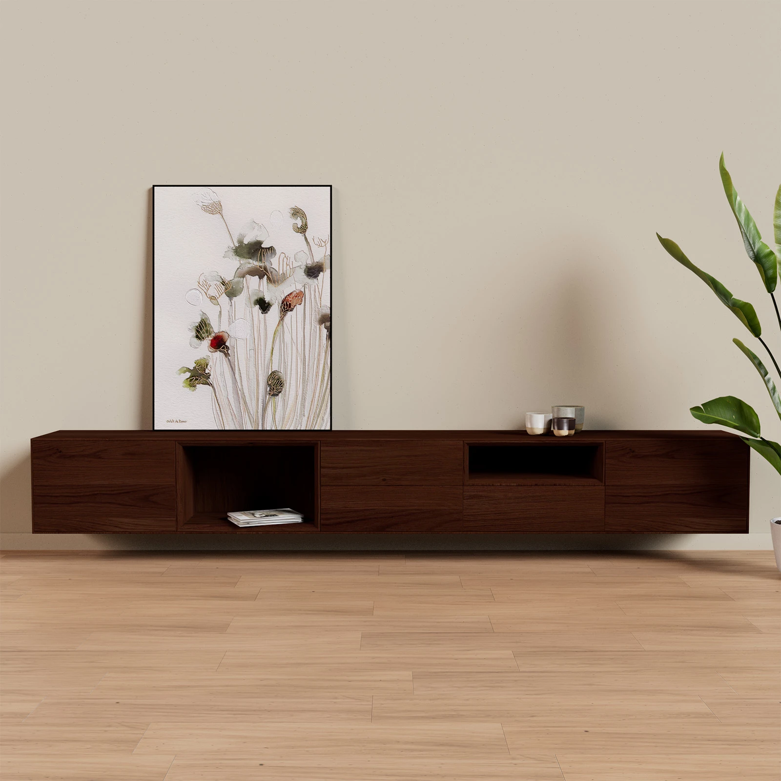 TV Meubel Deer Brown 300cm Zwevend