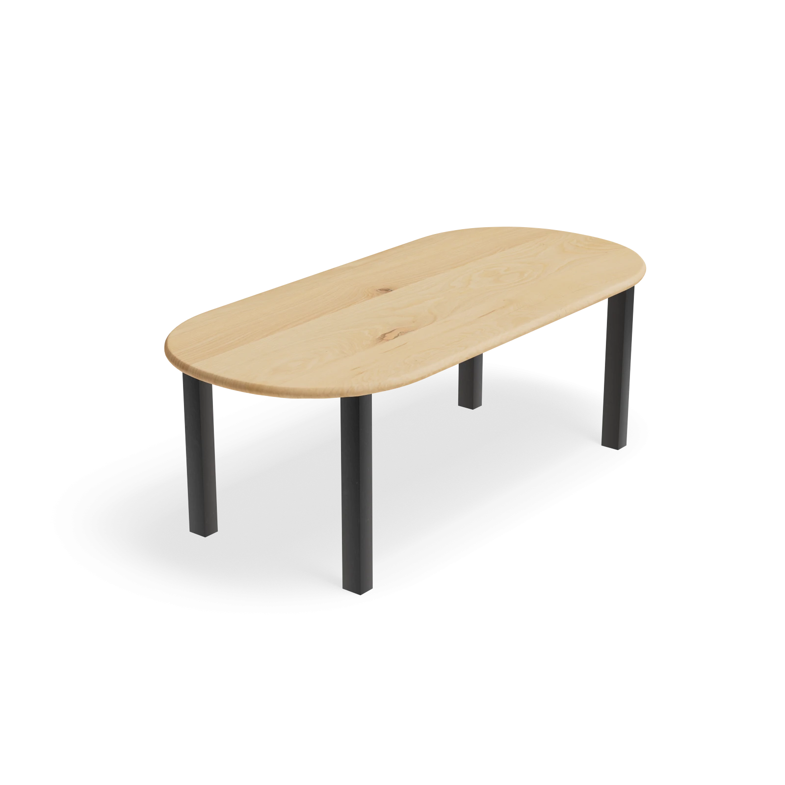 Eettafel Rechte poten - Halve Cirkel Eiken Nature White (220x100cm)