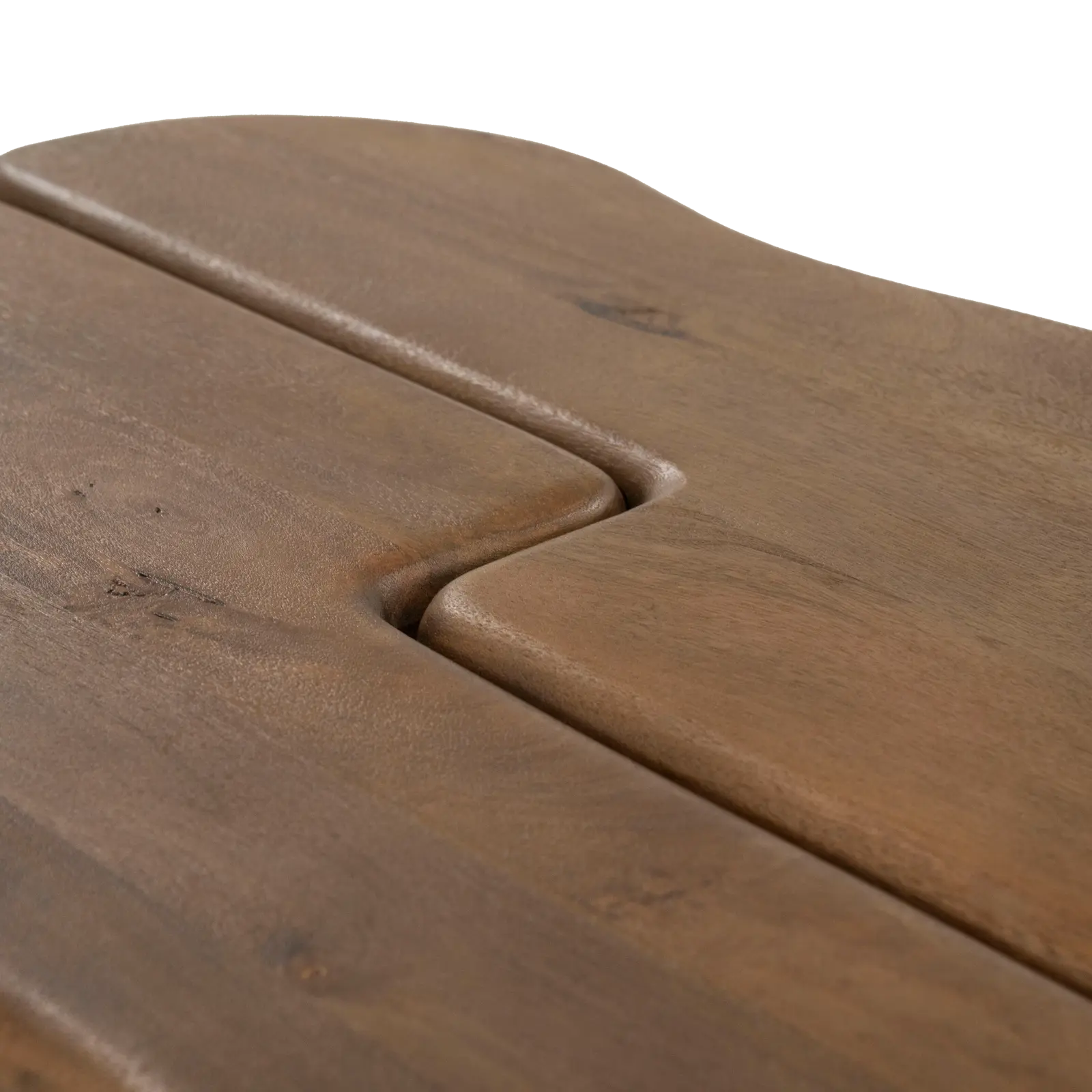 Salontafel set van 2 Yuo - organische vorm 100x80 cm - Mangohout Lichtbruin