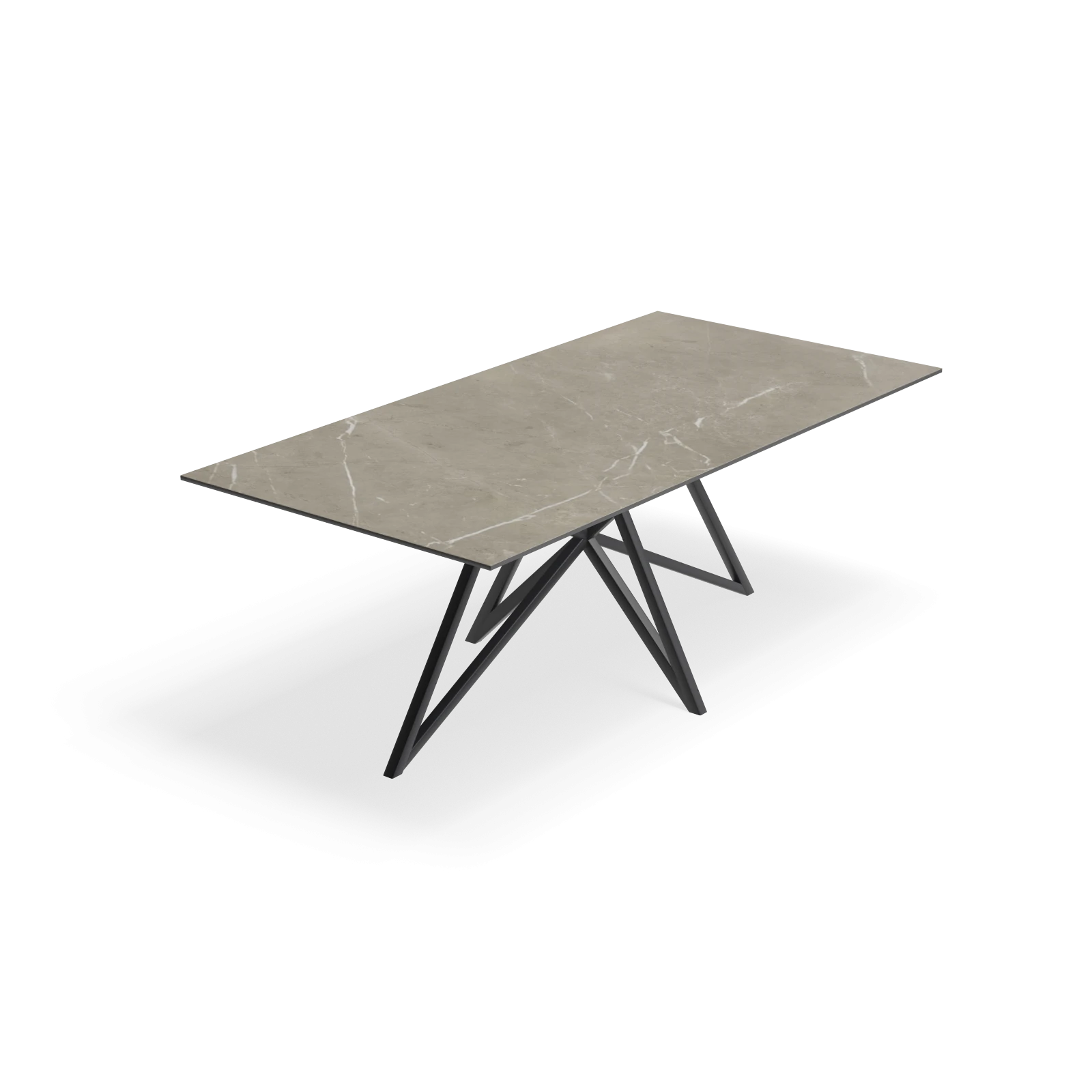Eettafel Crosse - Rechthoek Keramiek Tafu Satin (200x100cm)