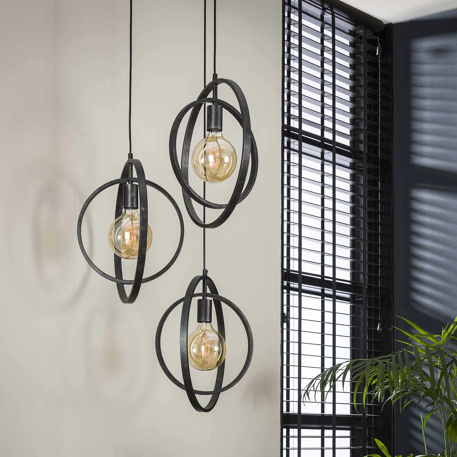 Hanglamp Turn Around (3 lichts getrapt) - Charcoal