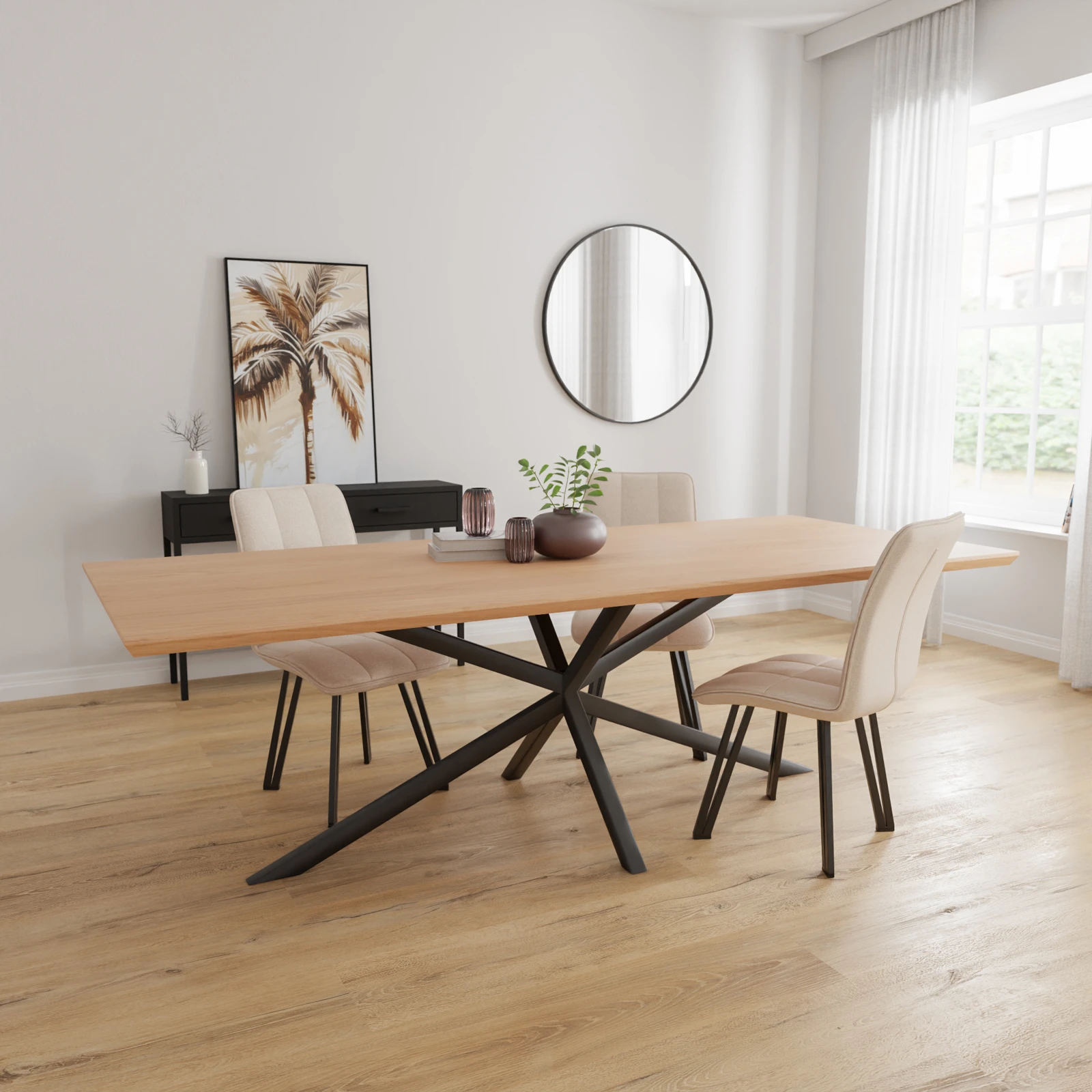 Eettafel North - Rechthoek Nature White (240x100cm)