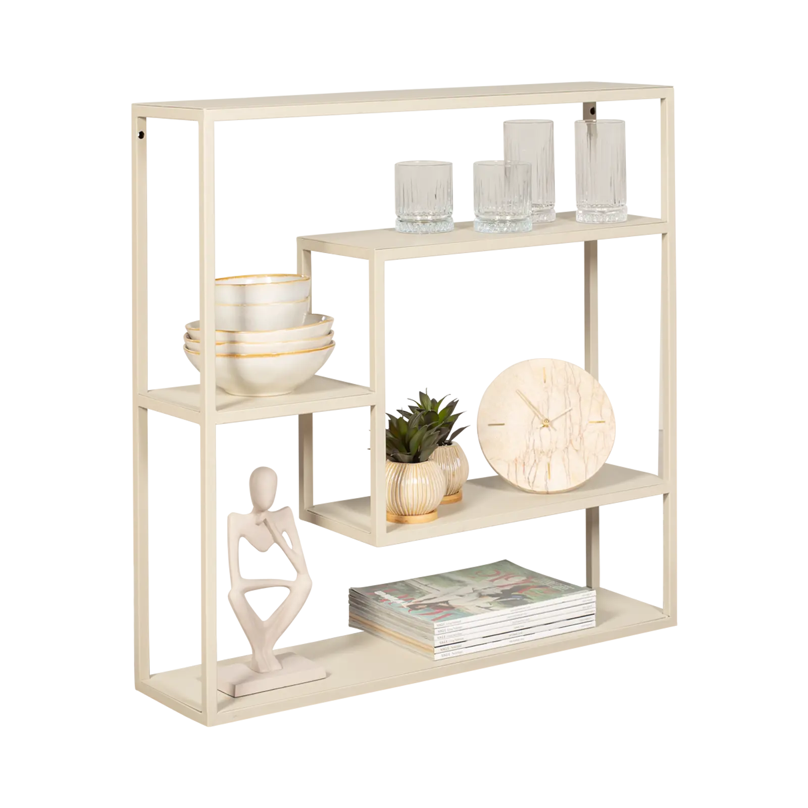 Wandrek Sira - 80x80 cm - metaal Beige