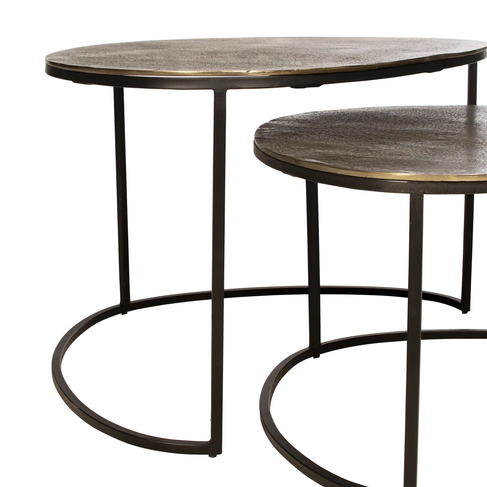 Salontafel set van 2 Izara - organisch - metaal Vintage Goud