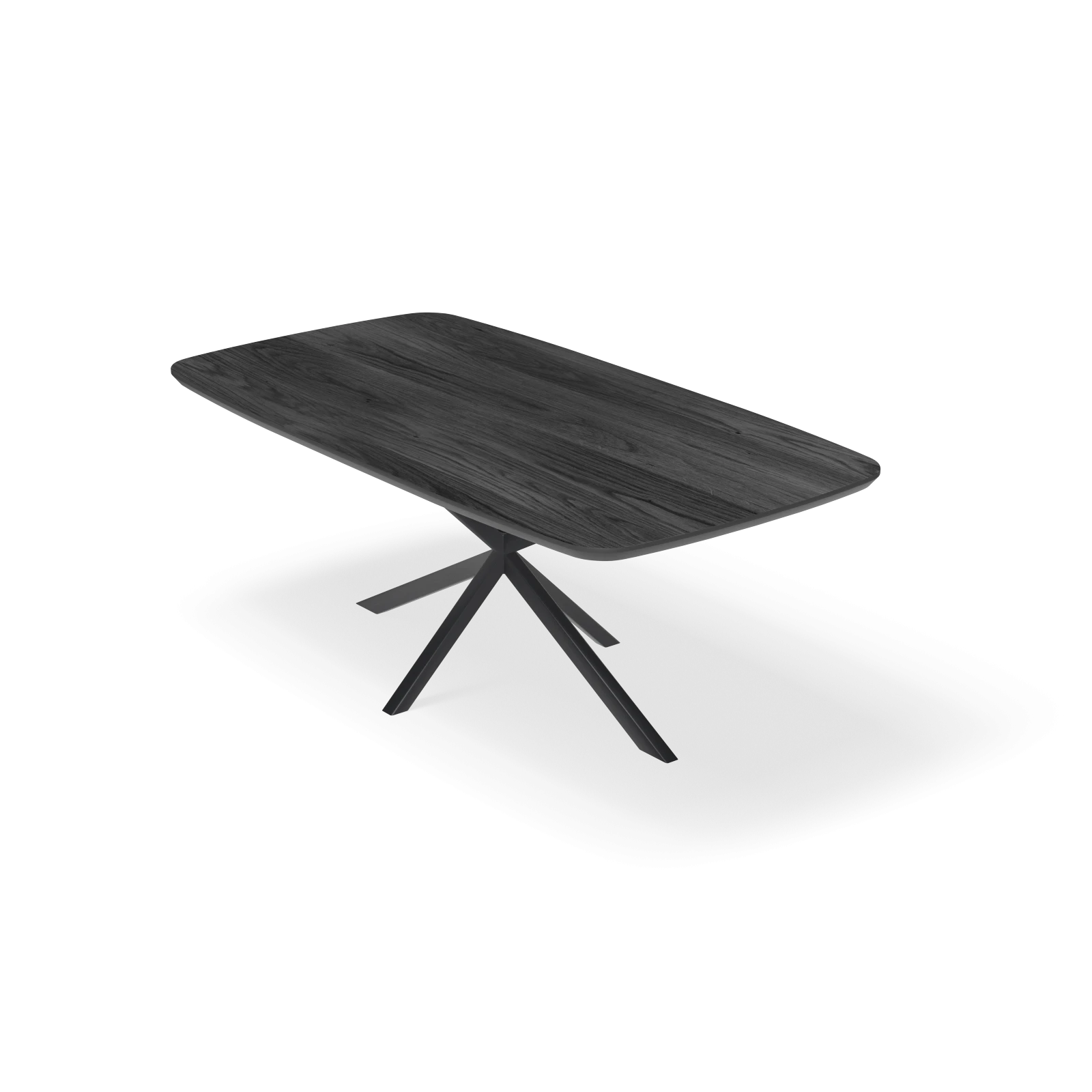 Eettafel North - Deens Ovaal HPL Houtlook zwart (200x105cm)