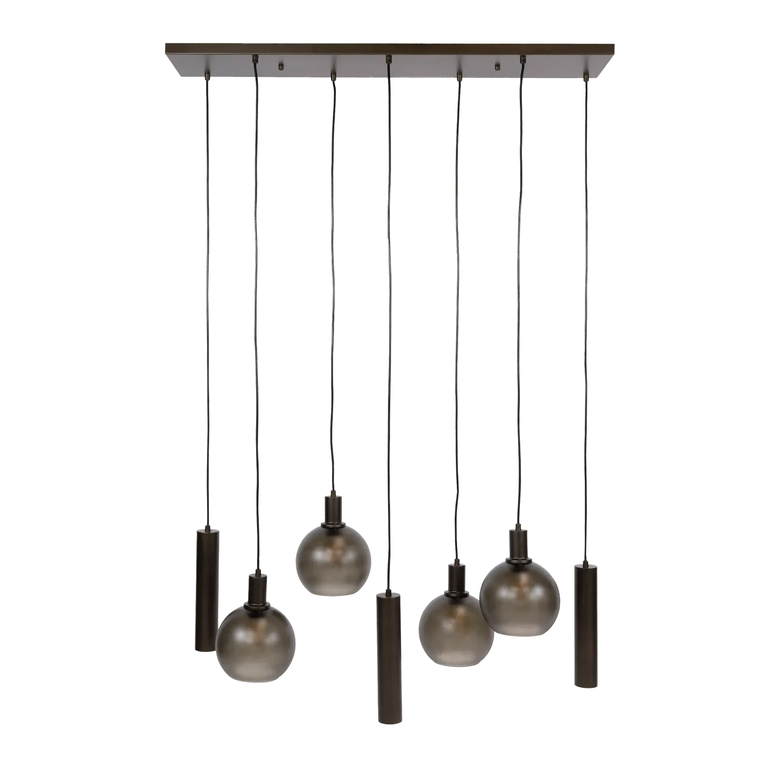 Hanglamp Sfera - 100 cm - Tricolore 4 + 3 lichts - Sienna Bruin Frosted