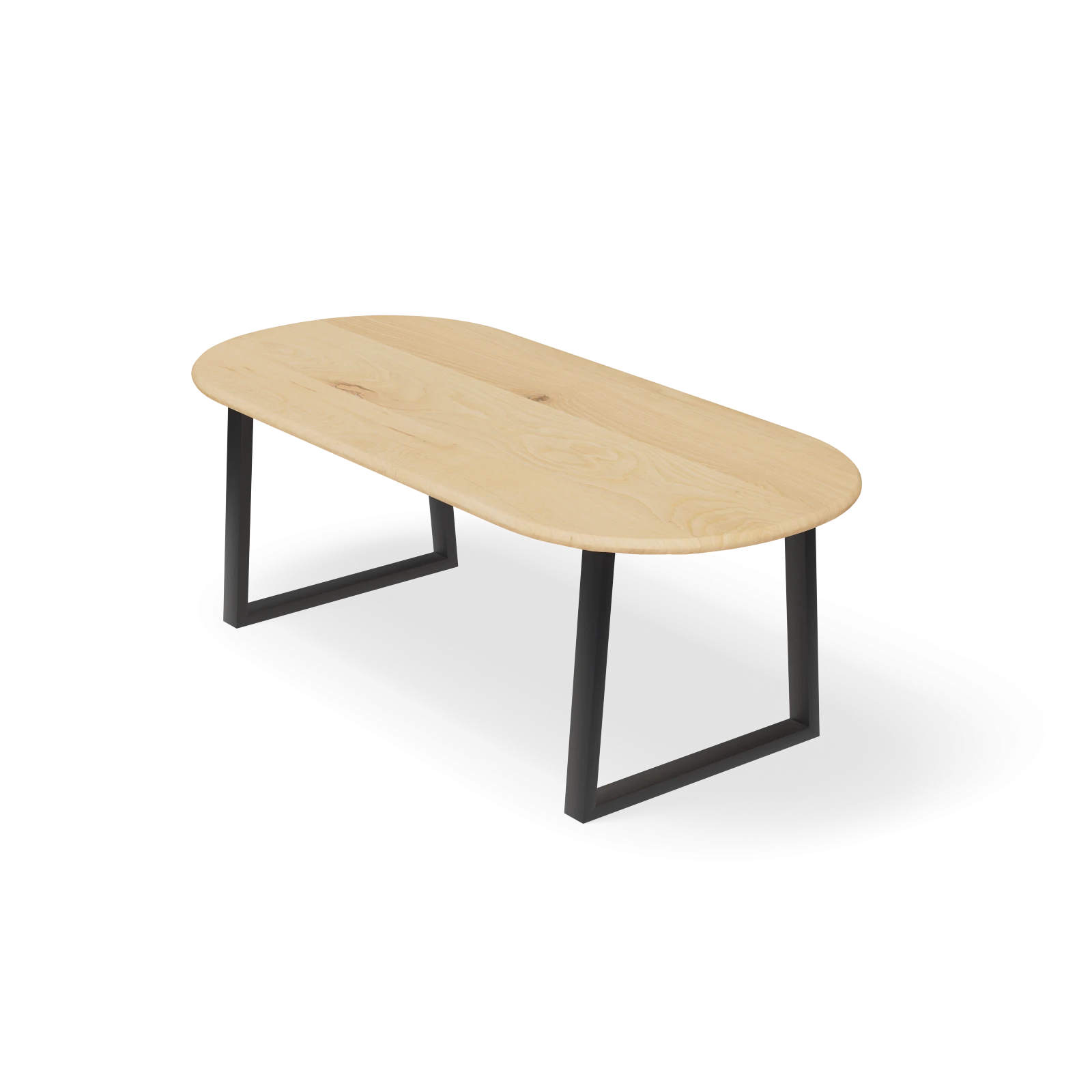 Eettafel U poot (8x4cm) - Halve Cirkel Eiken Nature White (220x100cm)
