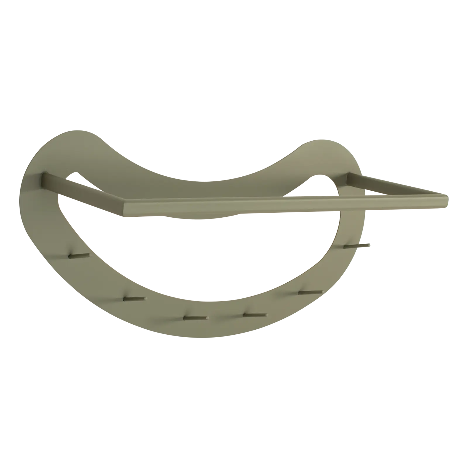 Kapstok Smiley - organische vorm 43x89 cm - metaal Groen - 6 haken