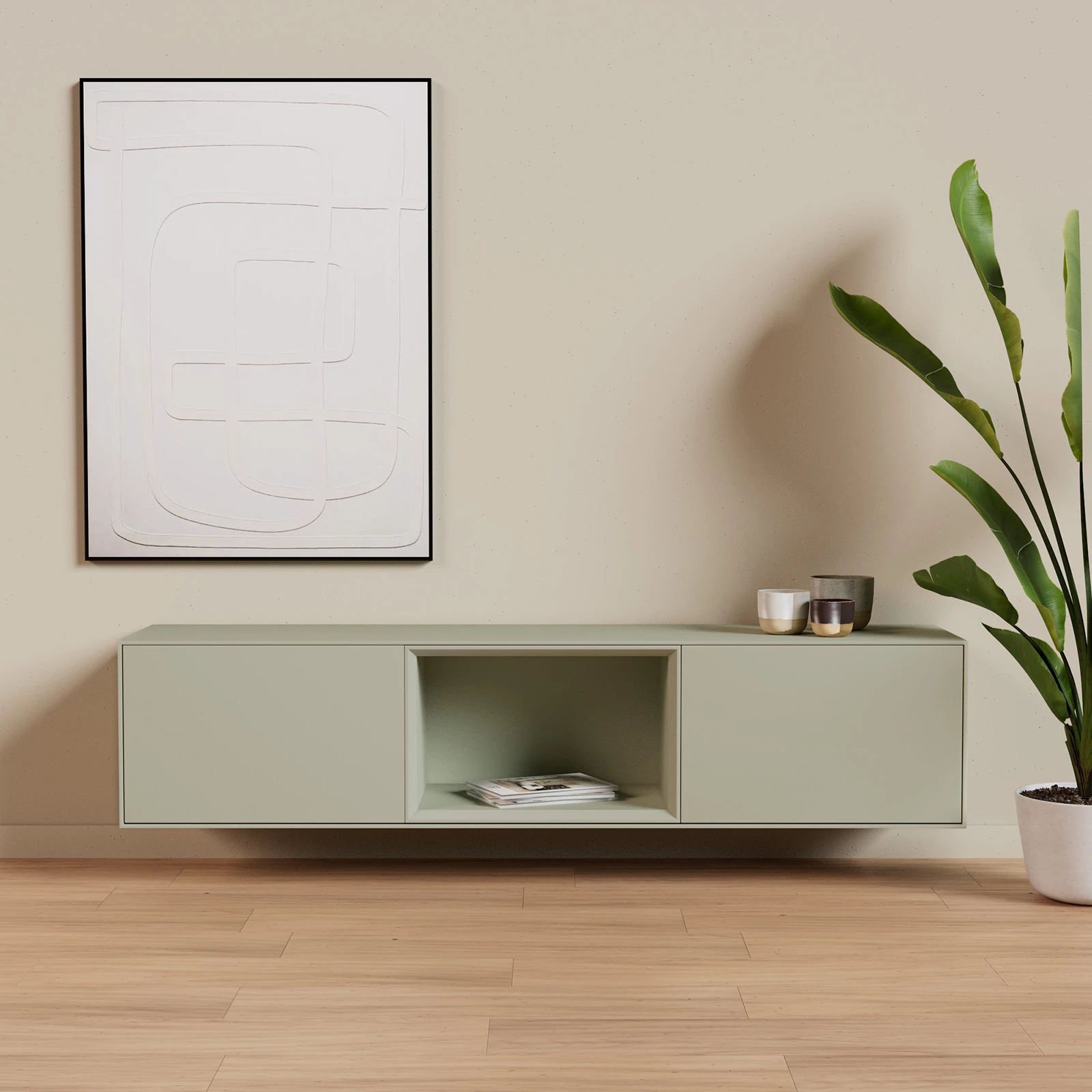 TV Meubel Nile Green 180cm Zwevend