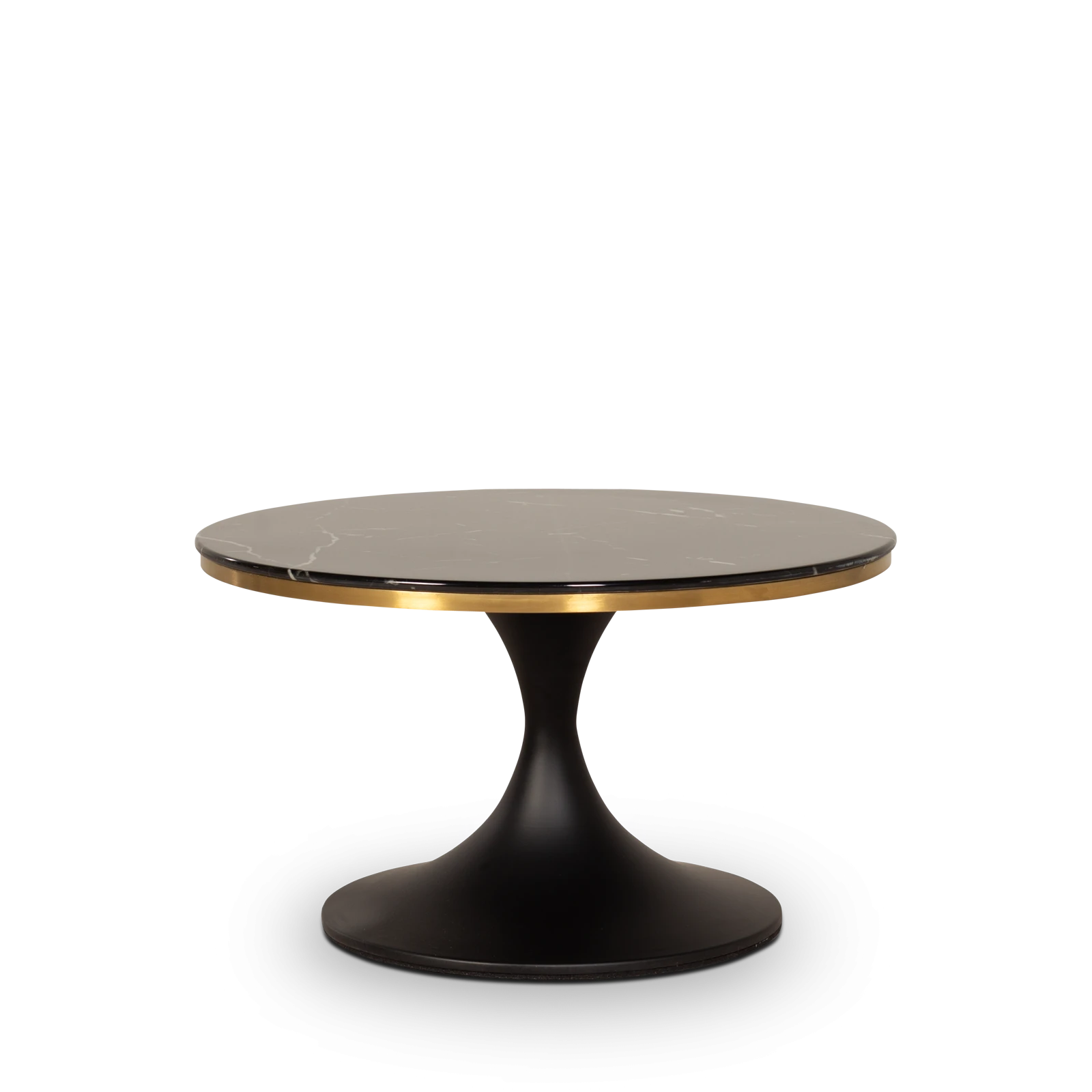 Bijzettafel (rond 60cm - hoog 34cm) Elaris - Marbleglass Zwart