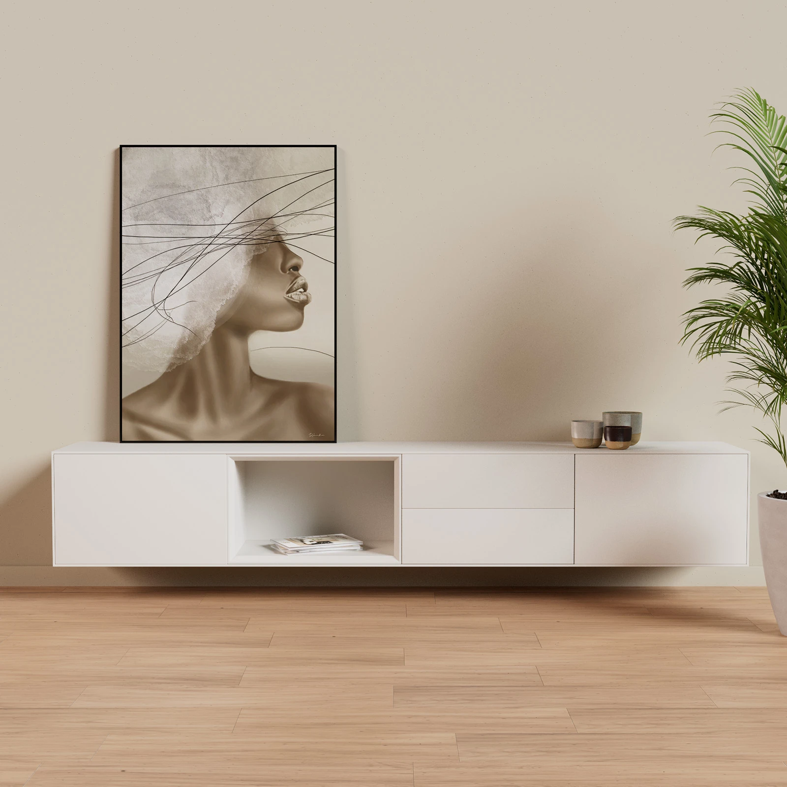 TV Meubel Pepper White 240cm Zwevend