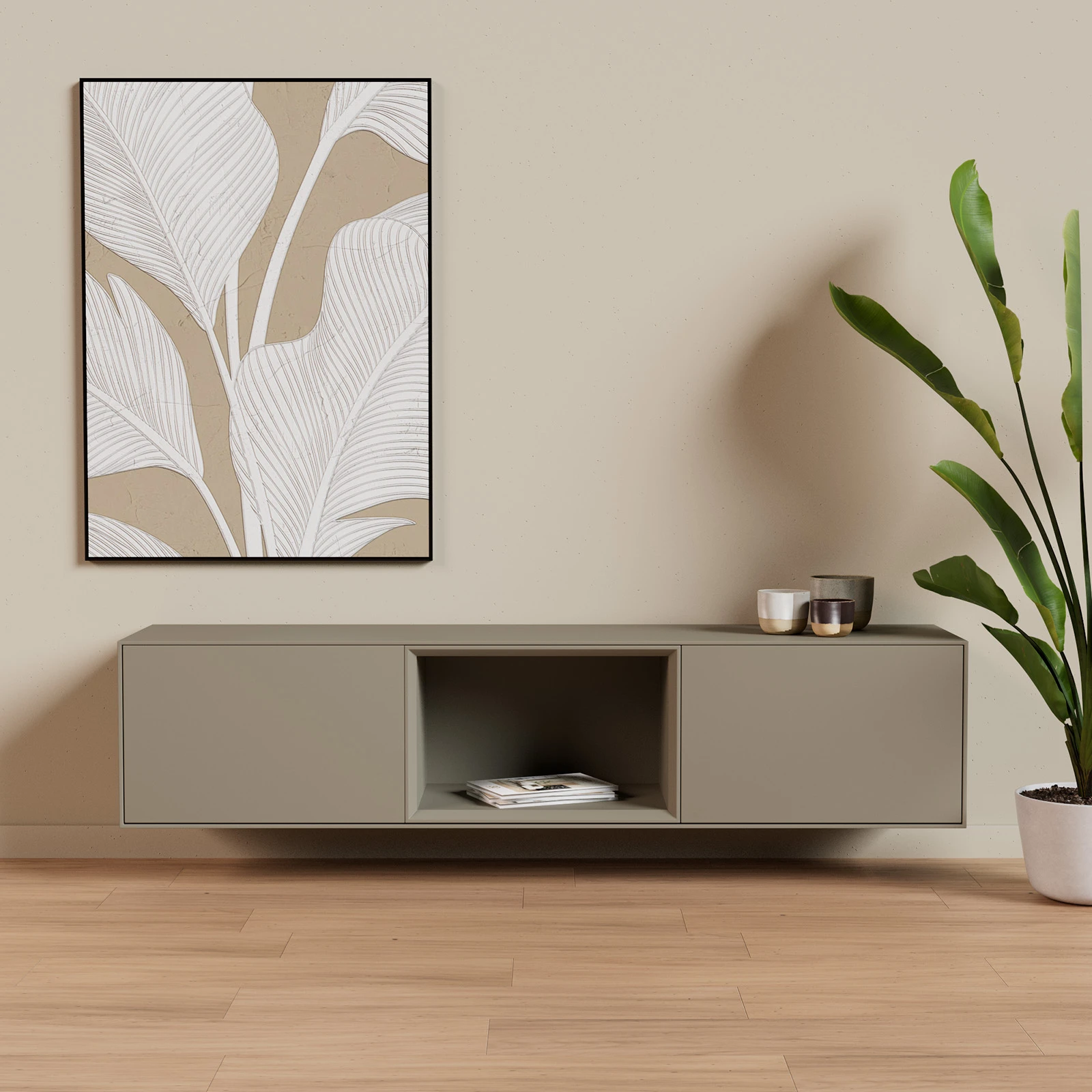 TV Meubel Moss Grey 180cm Zwevend
