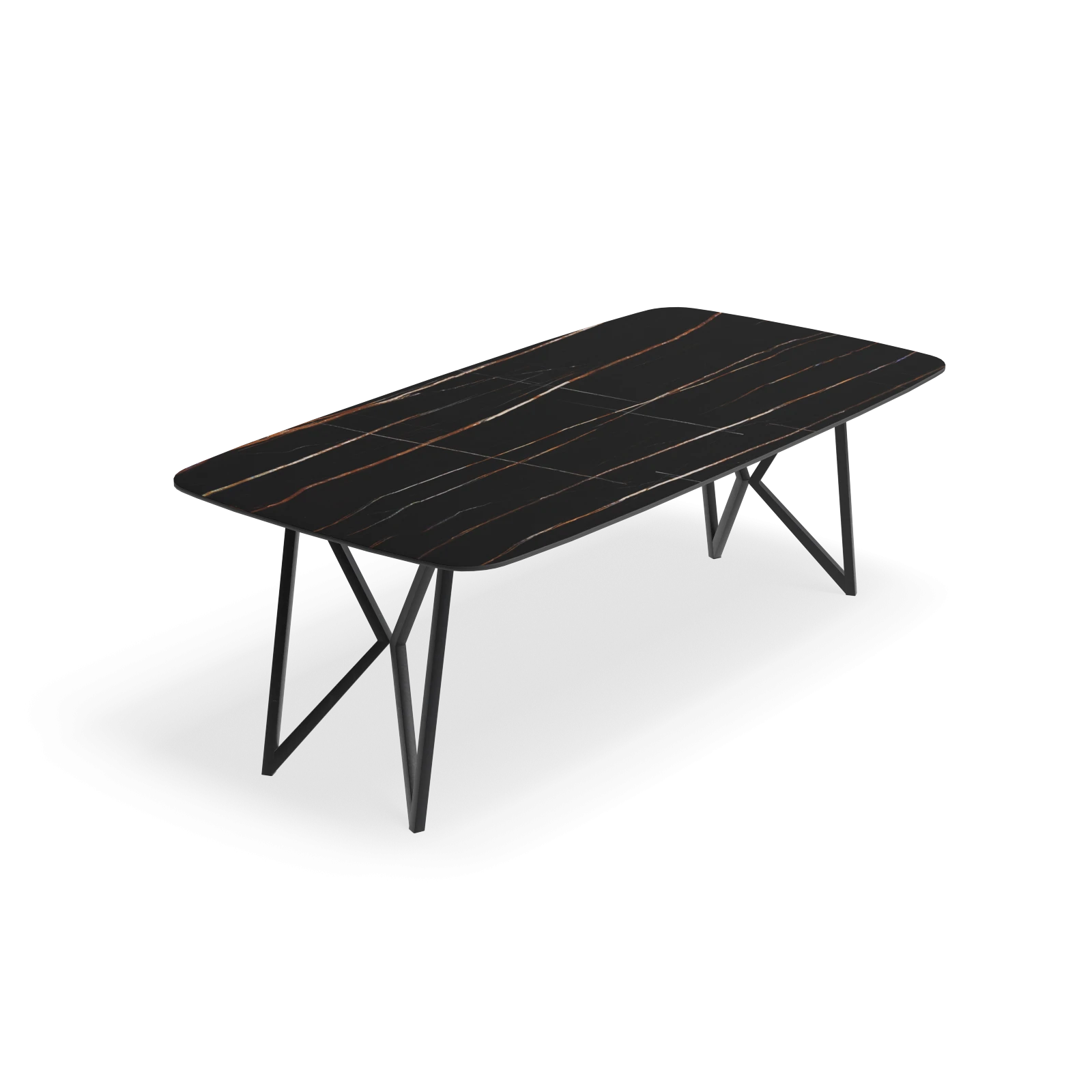 Eettafel Crosse (los) - Deens Ovaal Keramiek Sahara Noir Satin (220x110cm)
