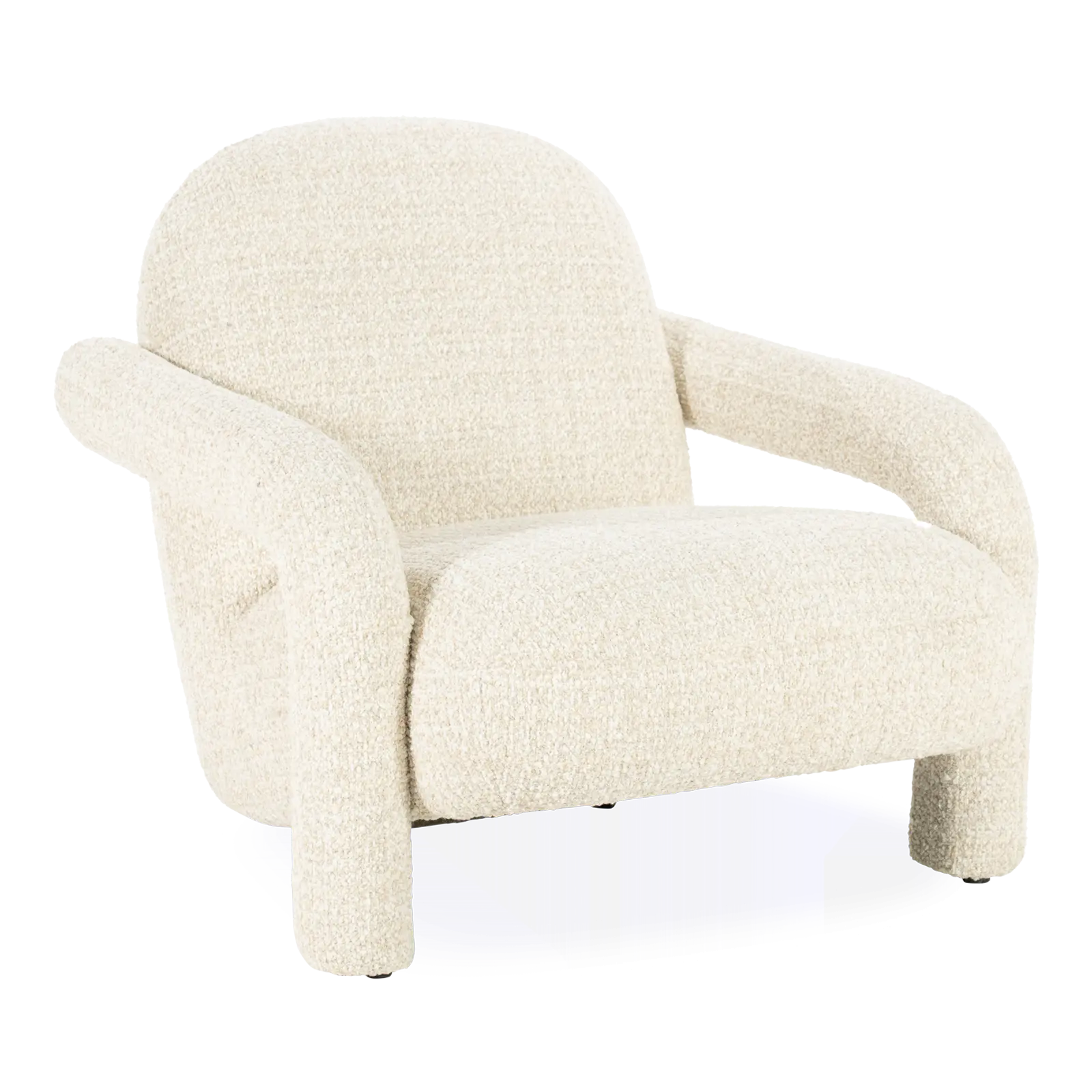 Fauteuil Monica - stof Asti Beige - grof geweven - organische vorm