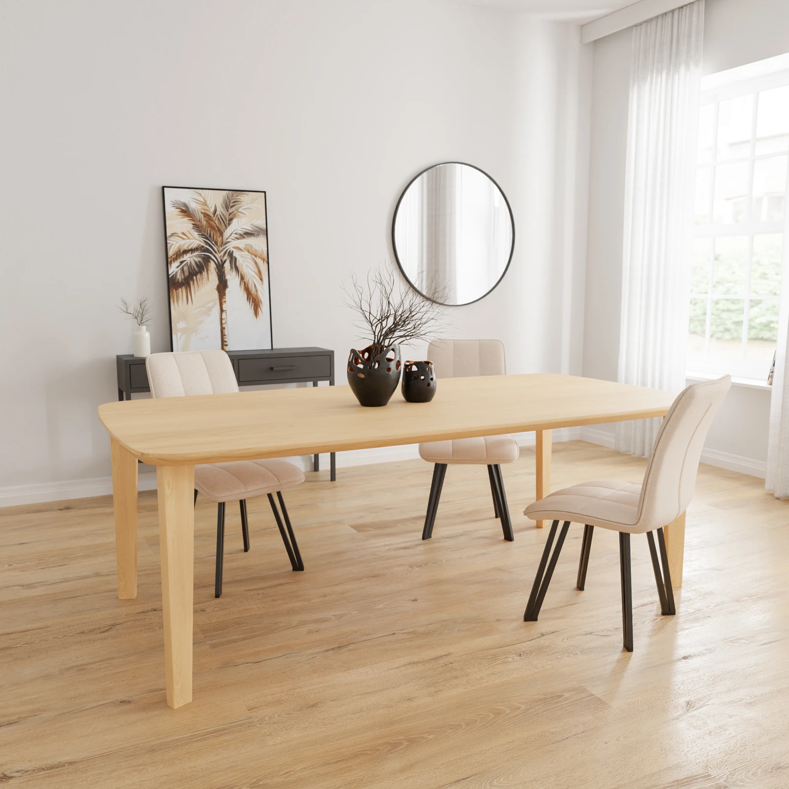 Eettafel Xavi - Deens Ovaal Nature White (220x110cm)