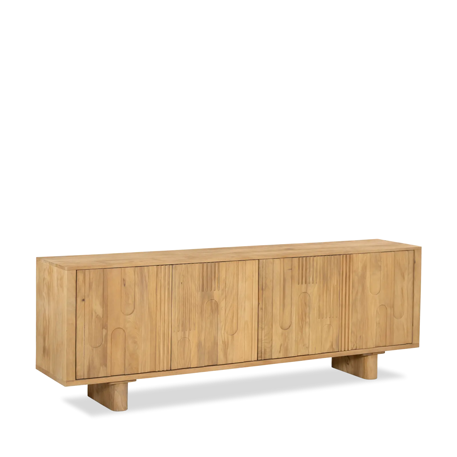 Dressoir Kenya - 200 cm - Mangohout Loom Naturel - 4 deuren