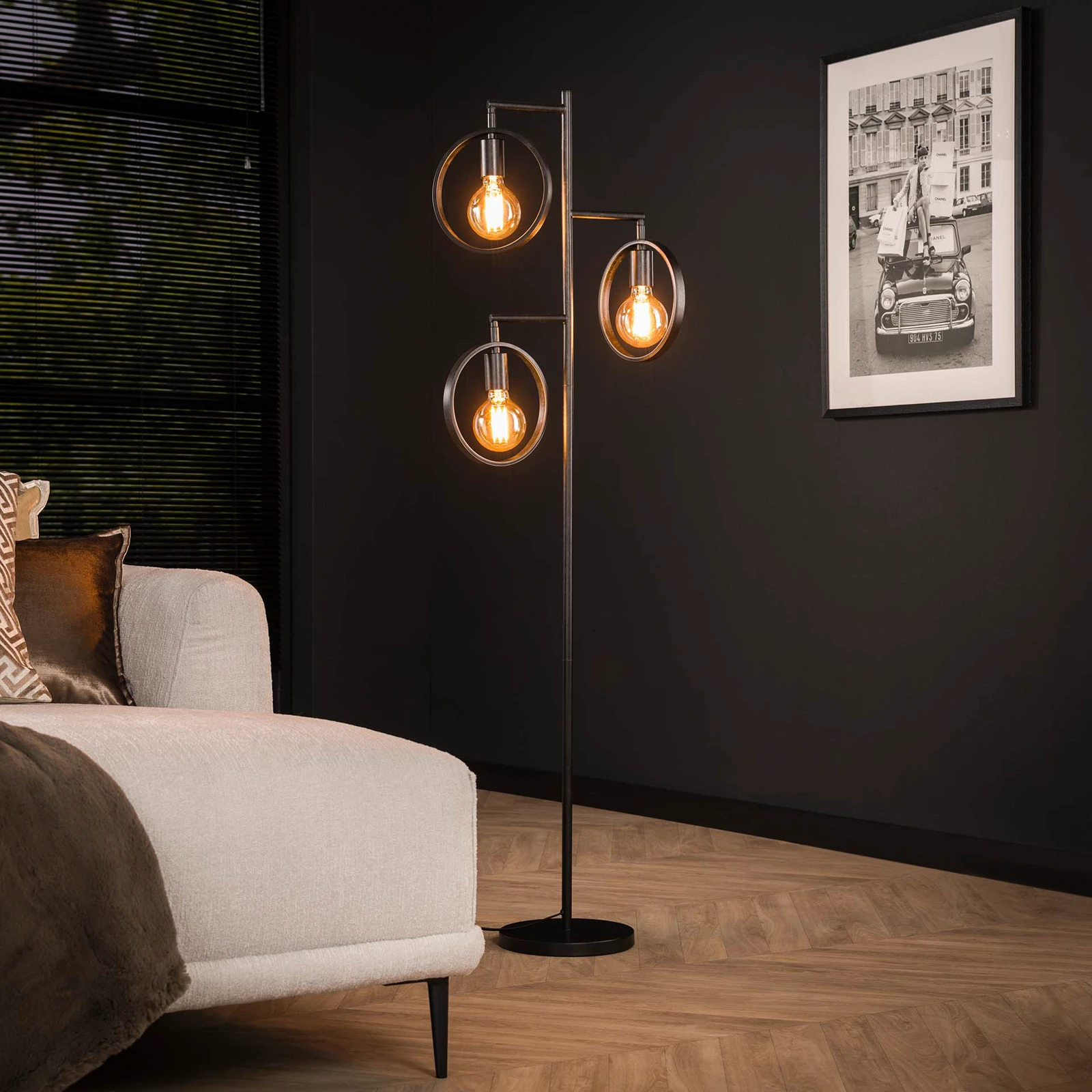 Vloerlamp Ring (3-lichts) - Charcoal