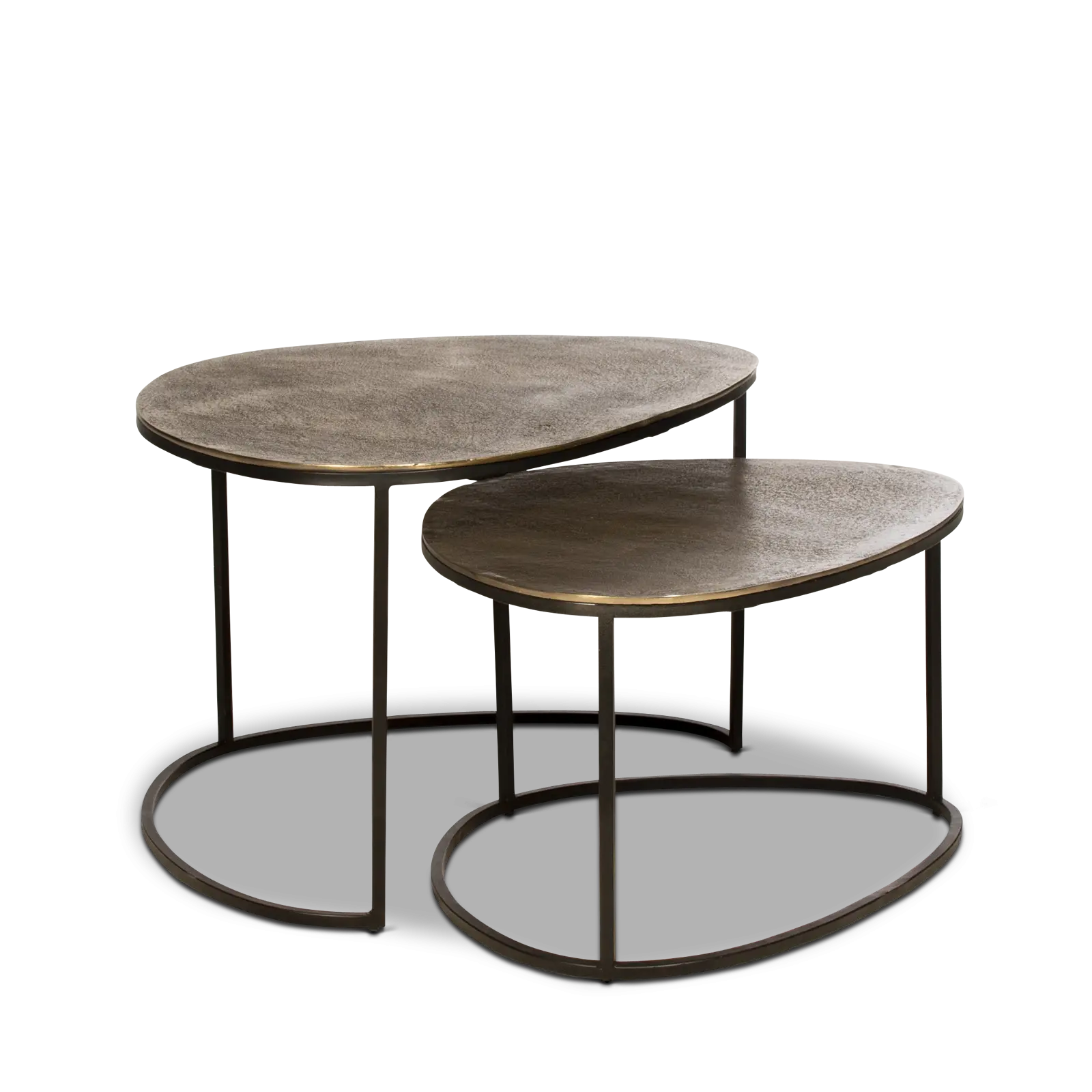 Salontafel set van 2 Izara - organisch - metaal Vintage Goud