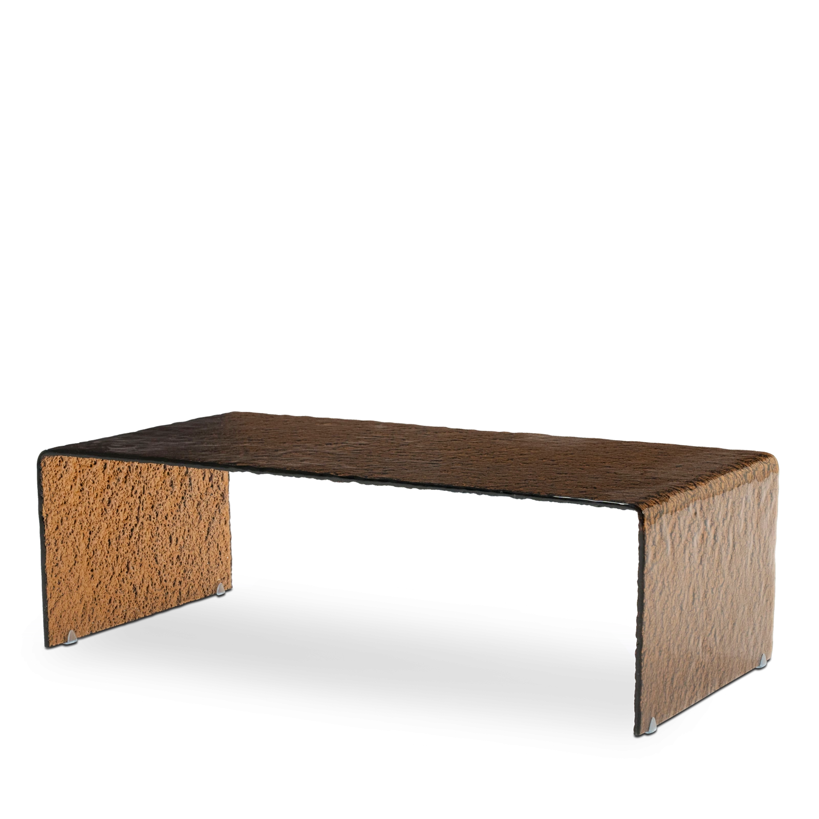 Salontafel (110x55cm) Ripple - Bruin glas