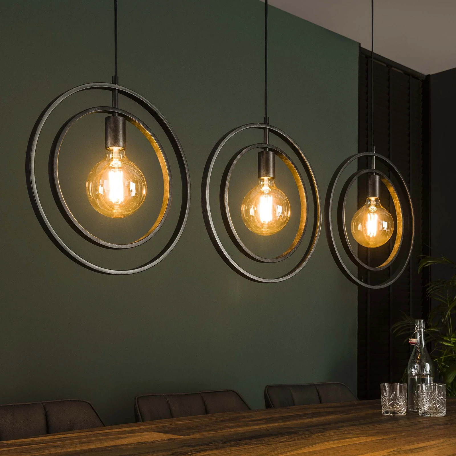 Hanglamp Turn Around (3 lichts) - Charcoal
